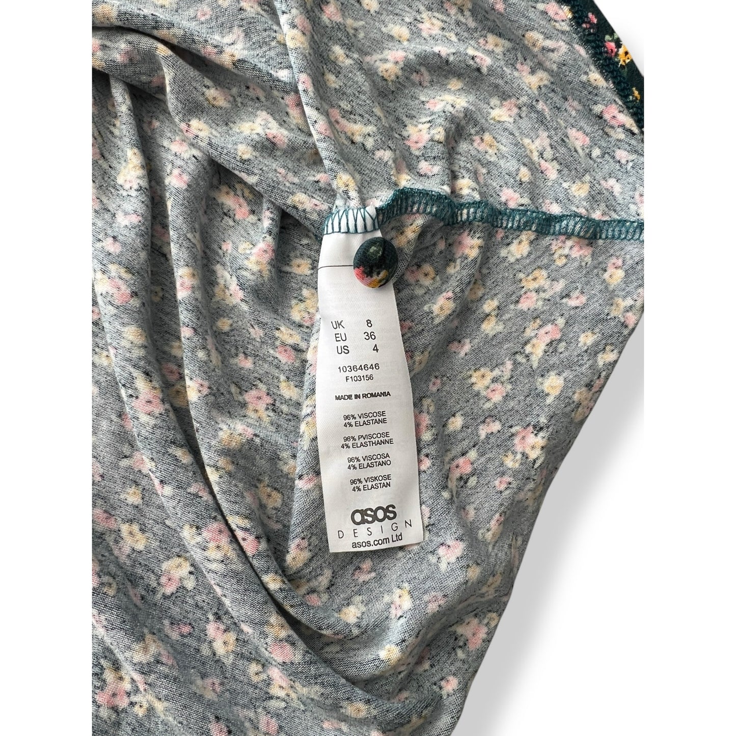 ASOS Green Ditsy Floral Circle Skirt Dress