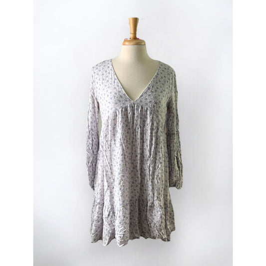 Altar'd State Babydoll Dress Blue Floral