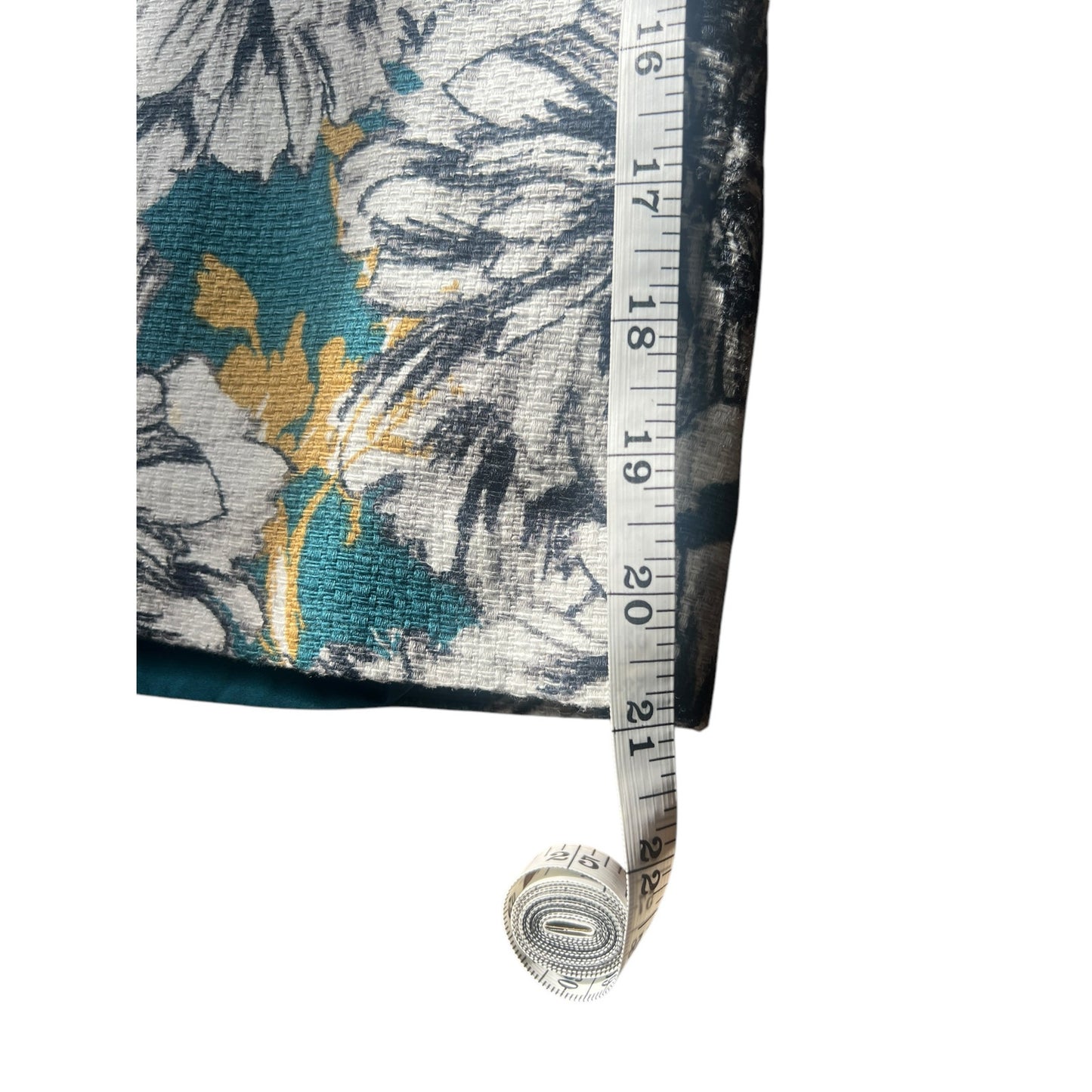 Ann Taylor Factory Petite 14P Floral Pencil Skirt – Teal, Black & Gold, Cotton Blend
