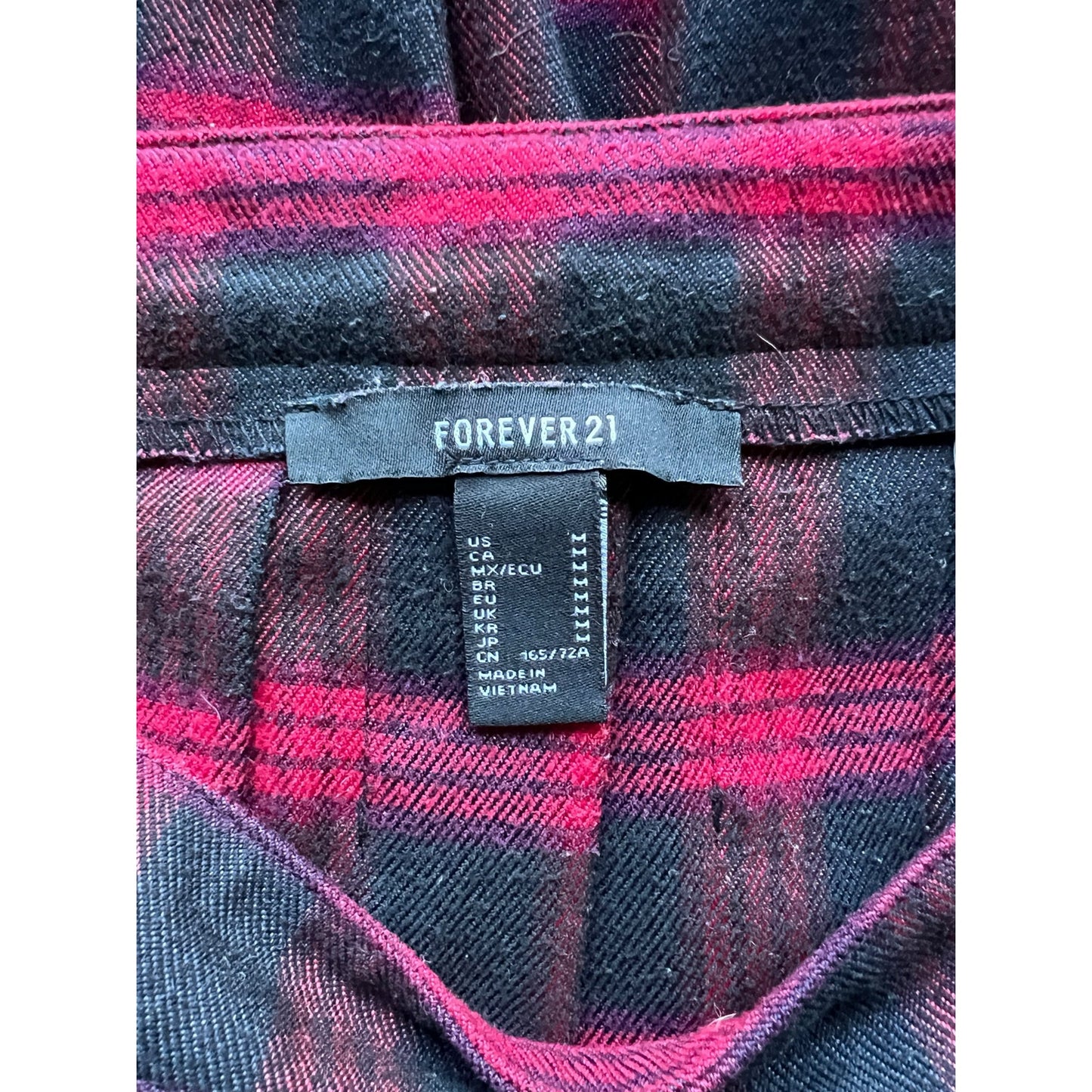 Forever 21 Red and Black Plaid Pleated Mini Skirt