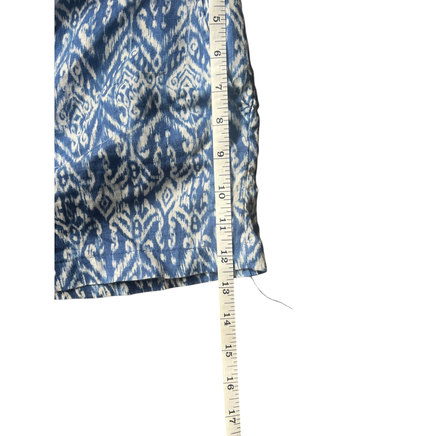 NWT Cynthia Rowley Abstract Ikat Blue Linen Shorts