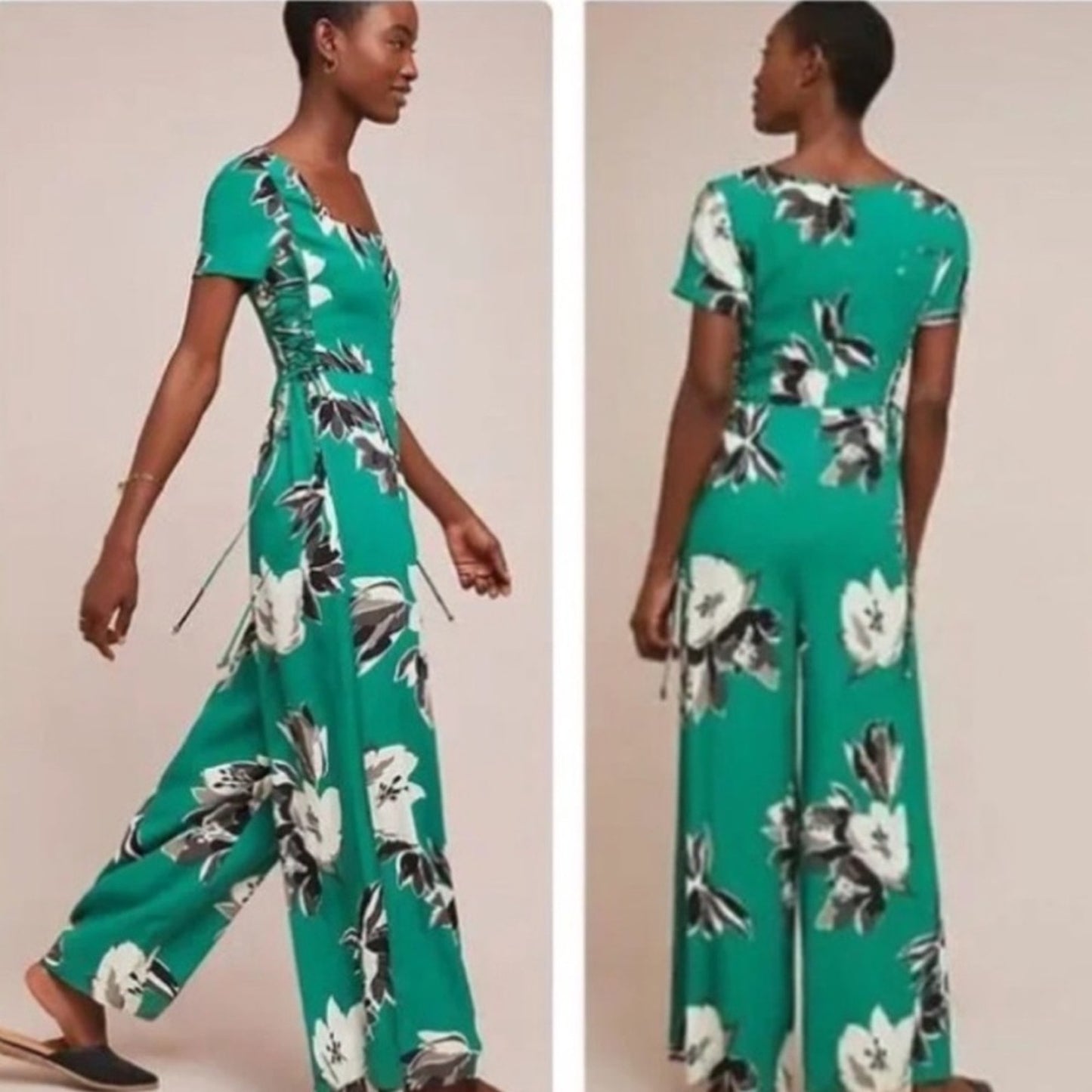 Maeve by Anthropologie Sienna Floral Jumpsuit in Green Multi