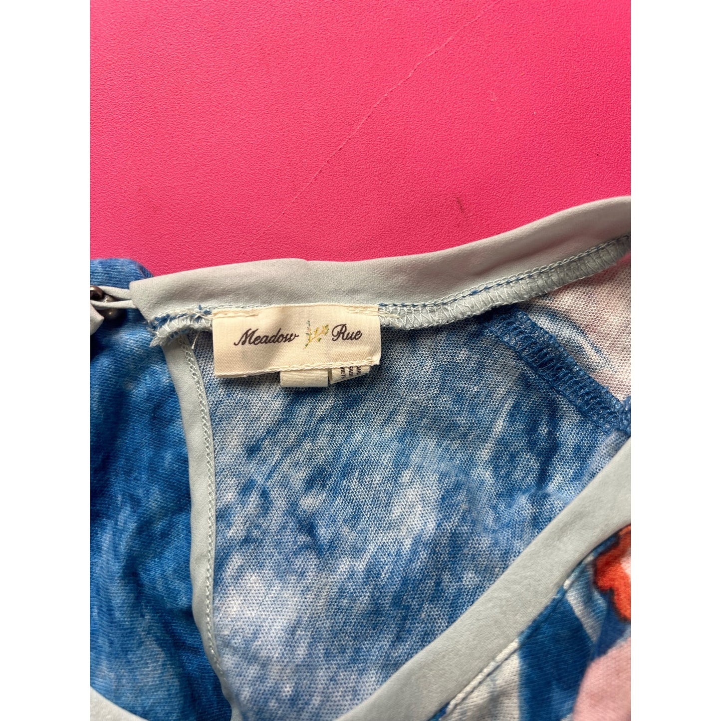Anthropologie Meadow Rue Blue Watercolor Floral Sweater
