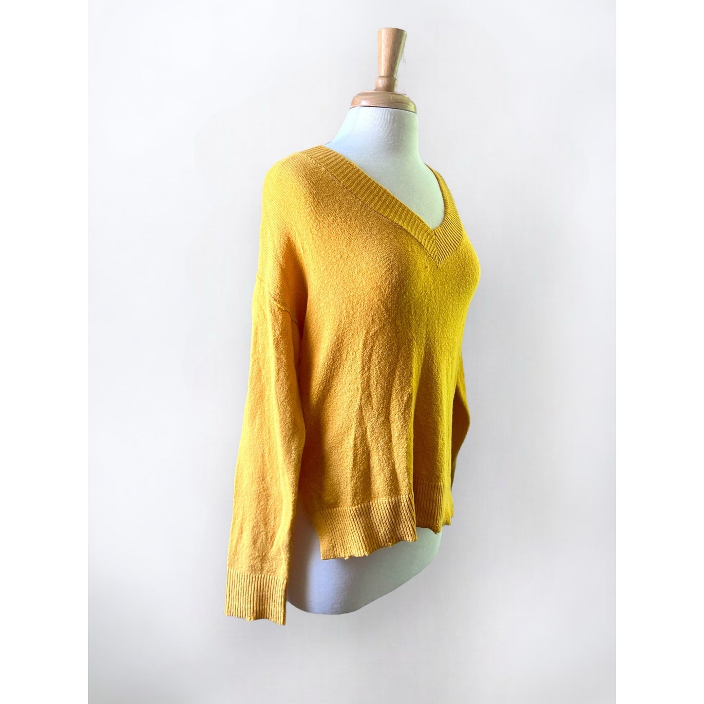 Melrose and Market Yellow Destroyed Sweater