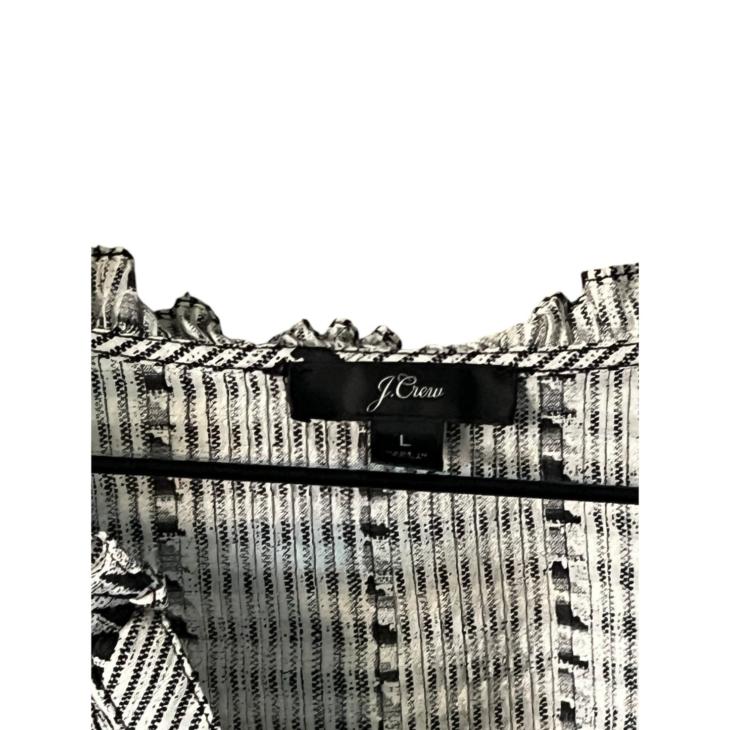 J. Crew Black and White Popover Peasant Blouse