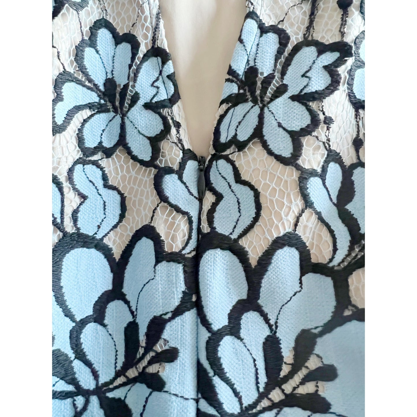 NWT Anthropologie Plenty By Tracy Reese Blue Floral Lace Lin Dress