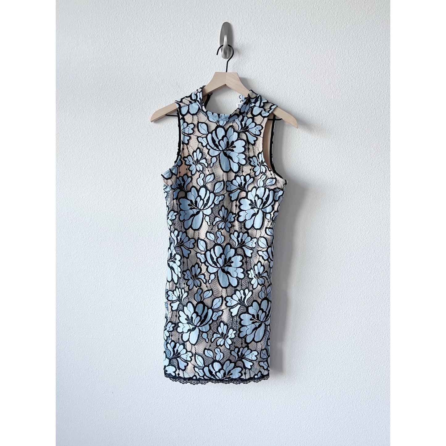 NWT Anthropologie Plenty By Tracy Reese Blue Floral Lace Lin Dress