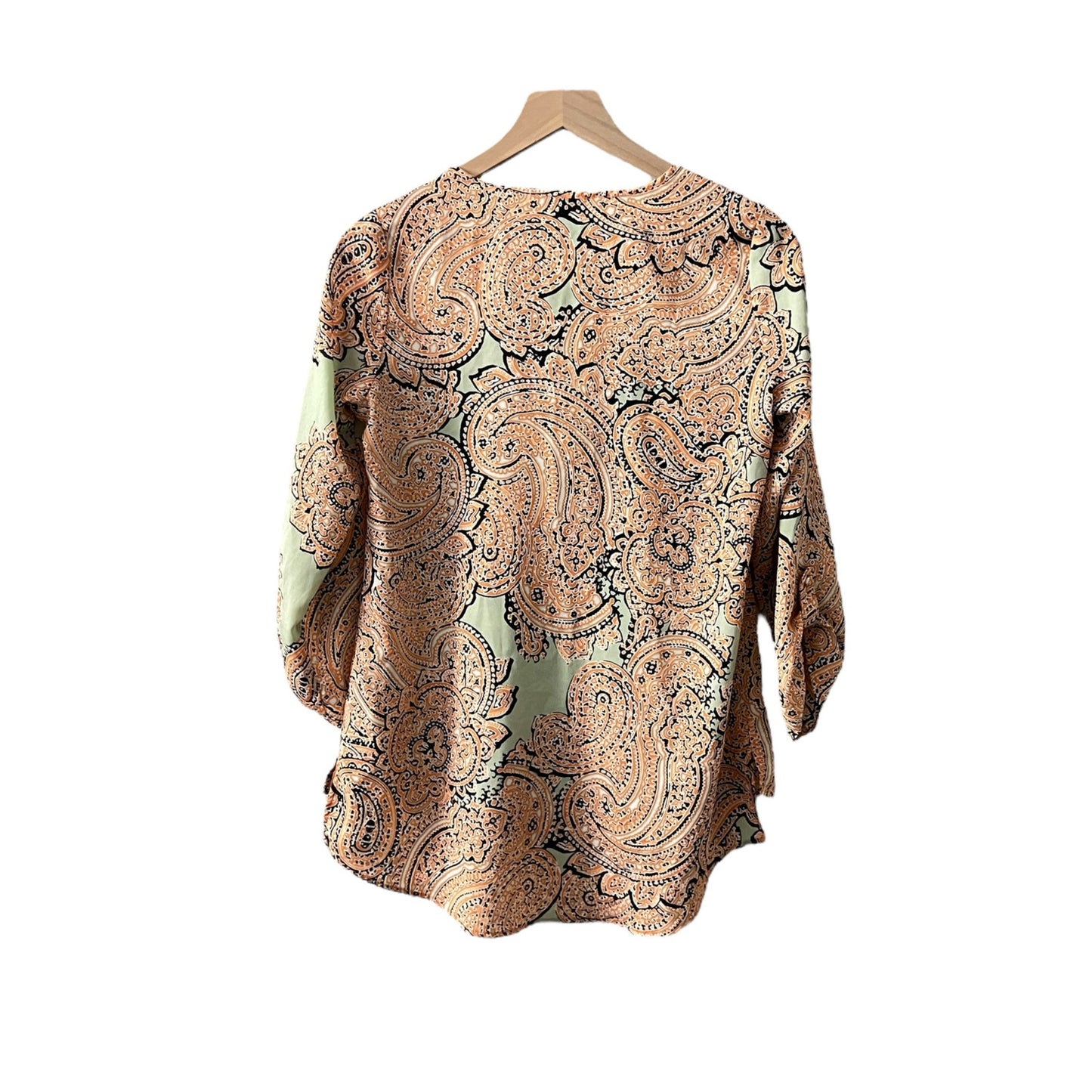 The Limited Factory Blue and Orange Paisley Blouse