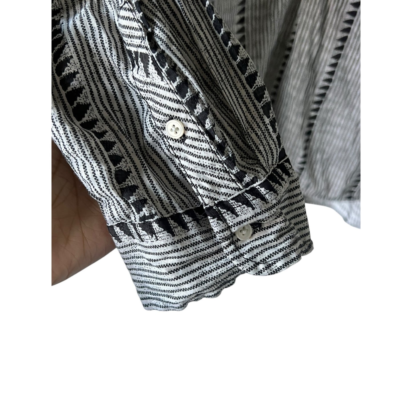 J. Crew Black and White Popover Peasant Blouse