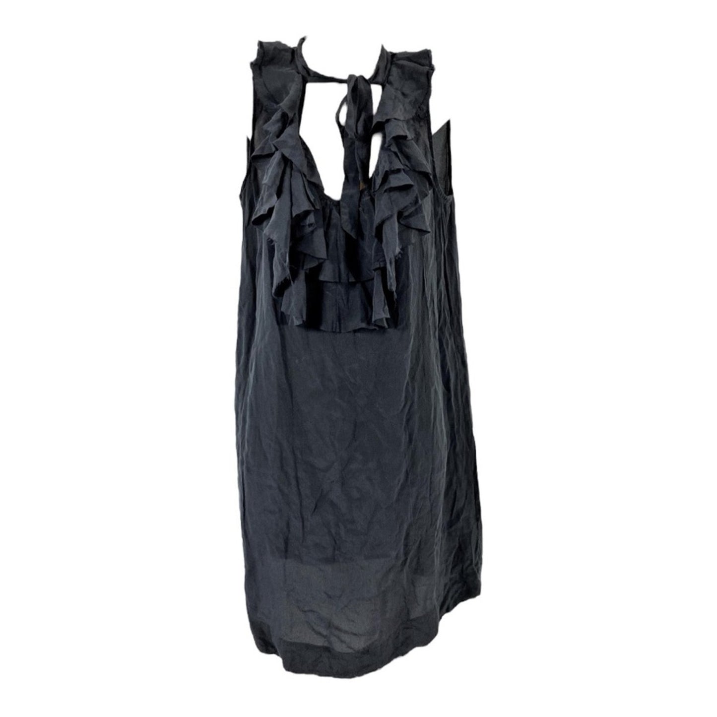 Joie Gilly Ruffle 100% Silk Dress Black Sz XS