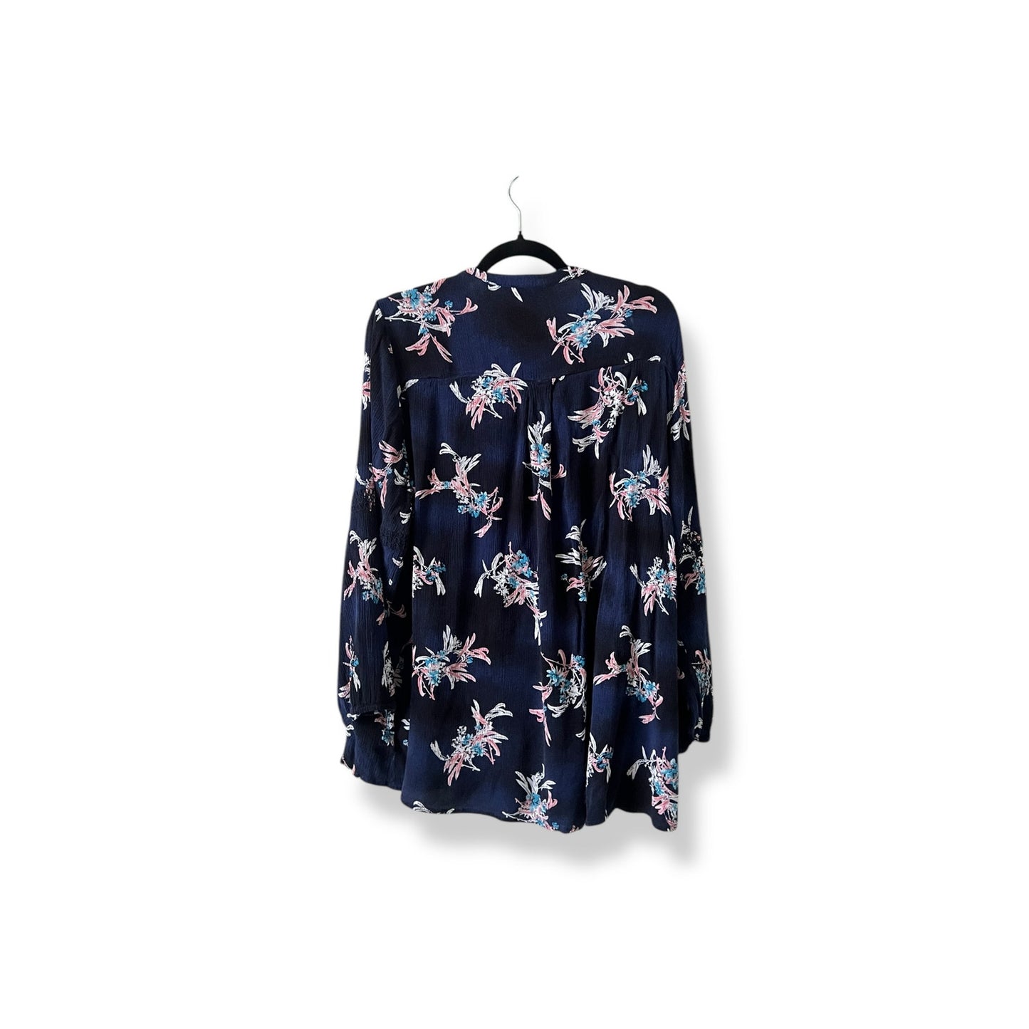 Lane Bryant Midnight Blue Floral Blouse