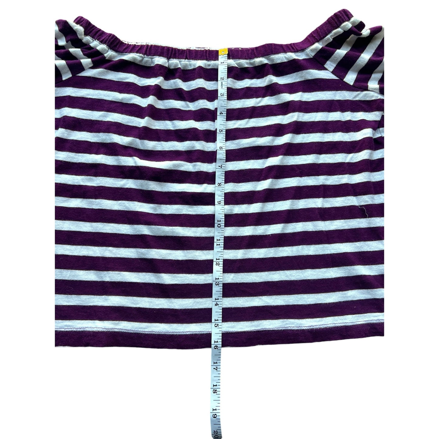 J. Crew Factory Maroon and White Striped Cotton Top