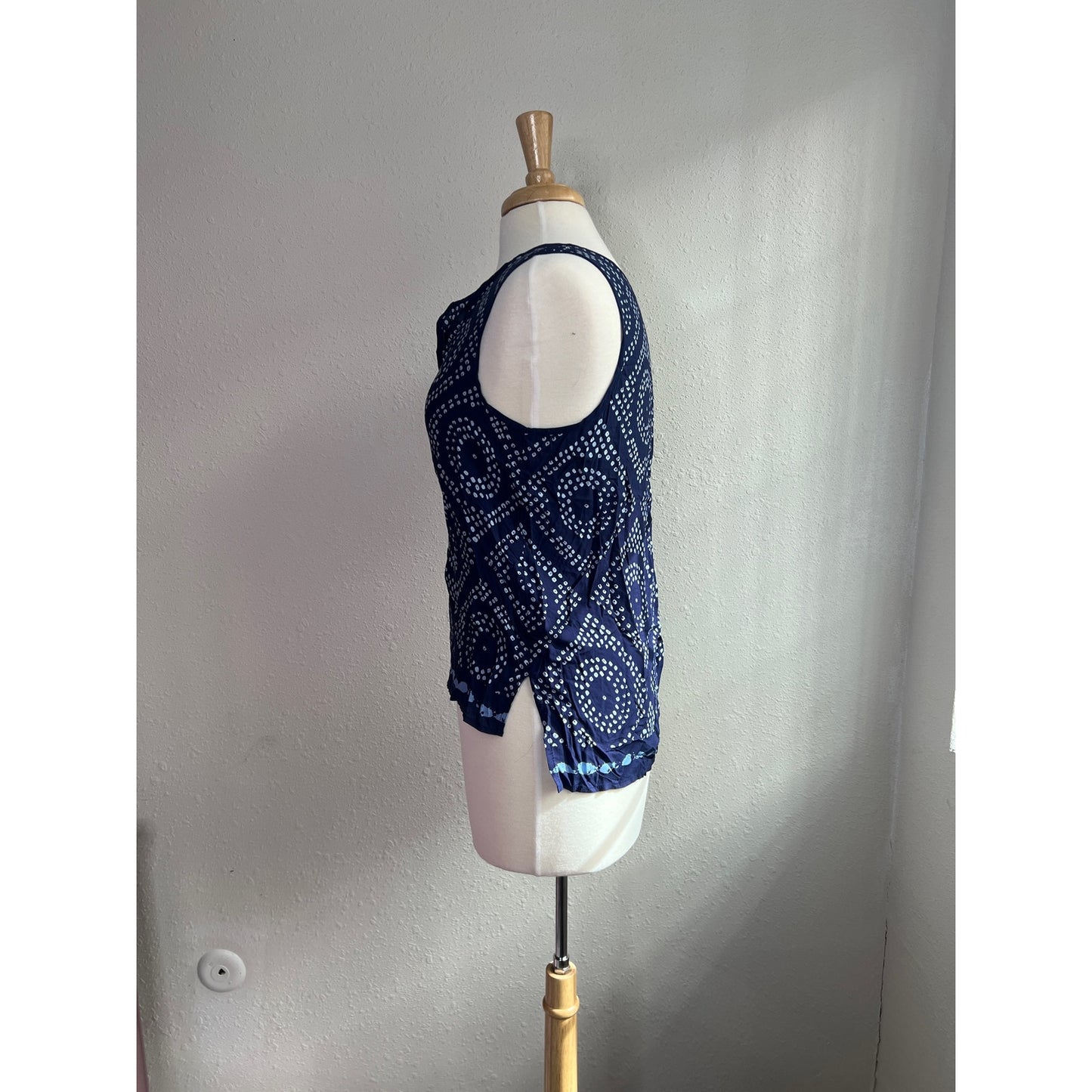 Sanctuary Blue and White Abstract Tank Top