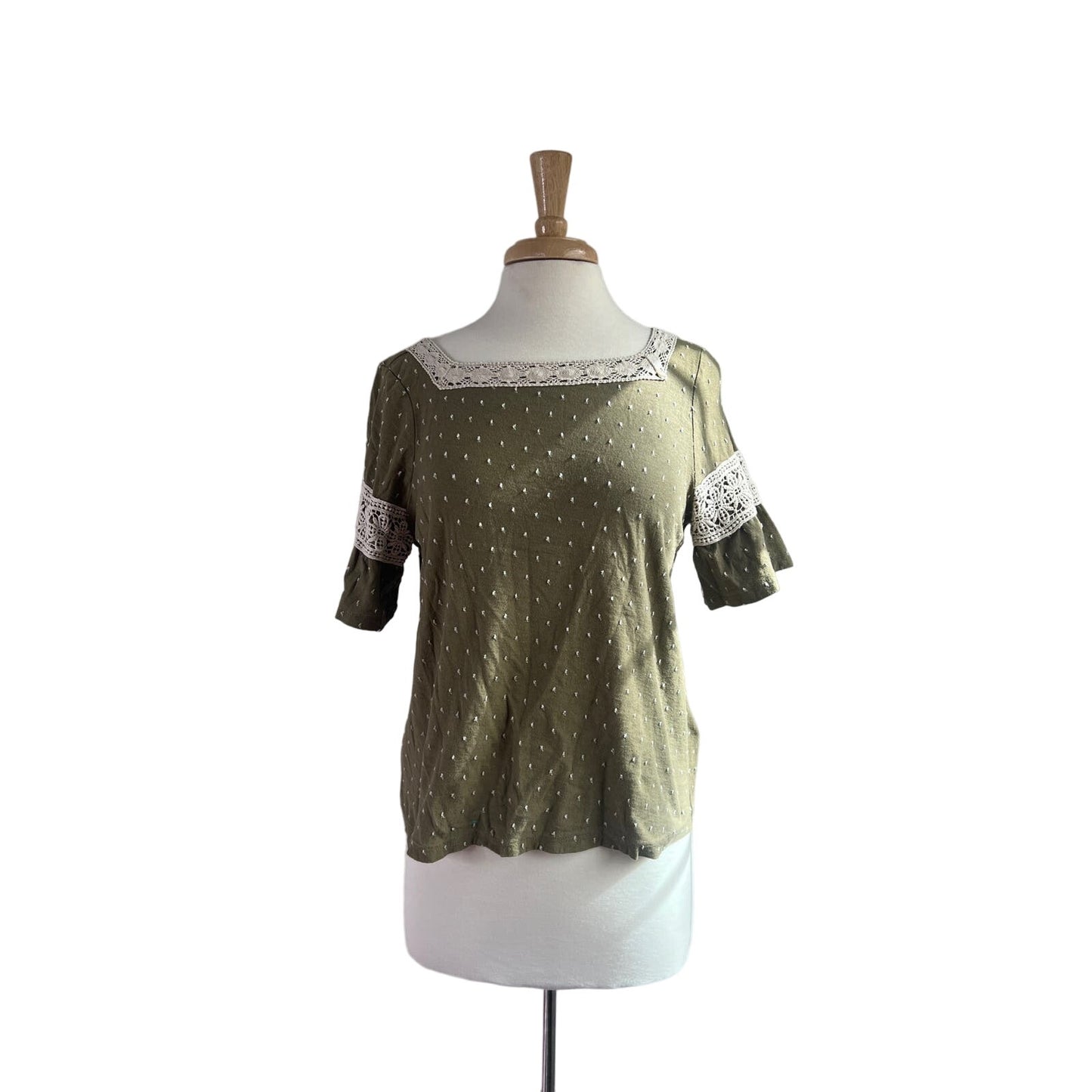 Anthropologie Maeve Venezia Texture Lace Boho Top