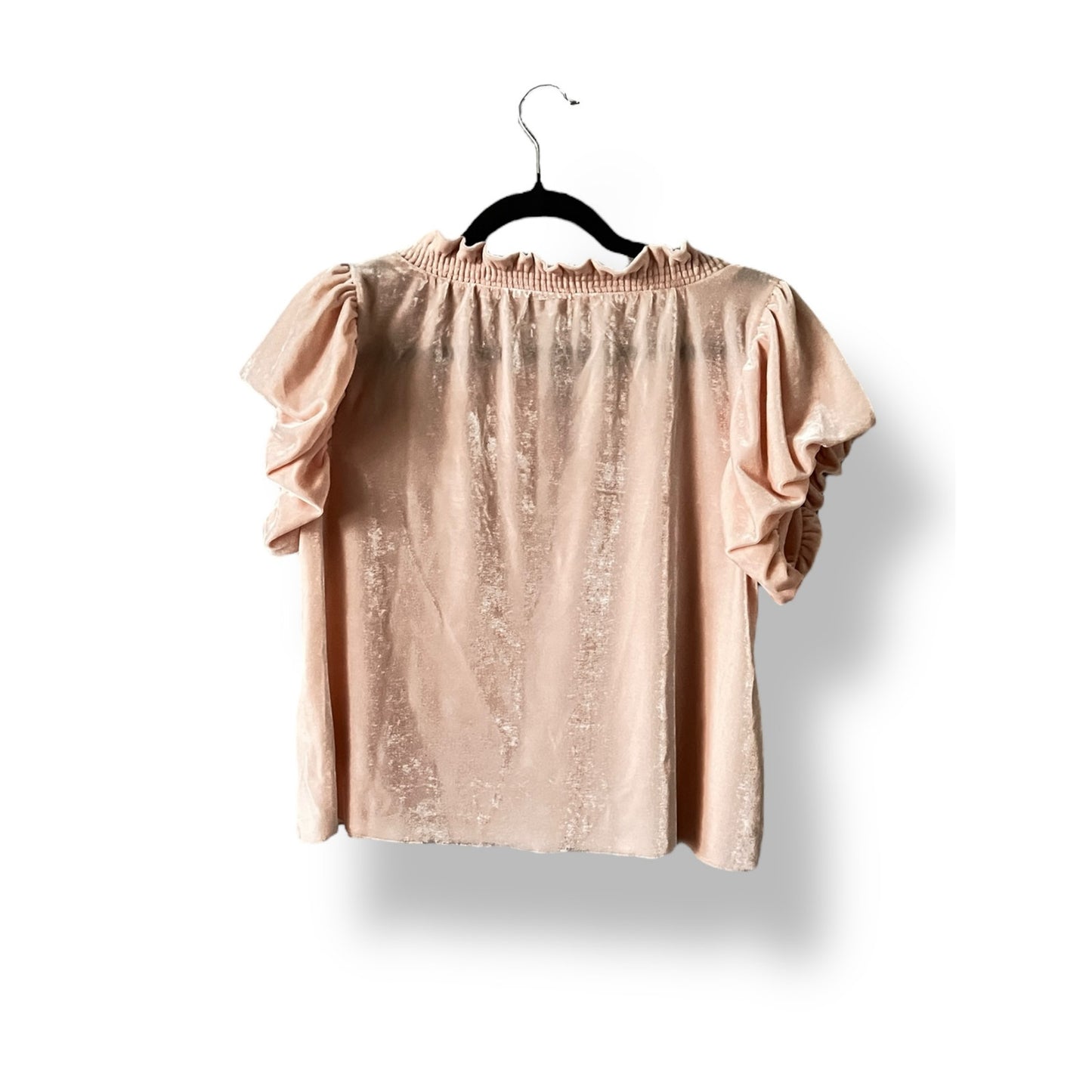 Free People Terese Pink Crushed Velvet Top