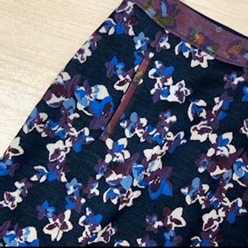 Anthropologie Cardana Maeve Blue Jacquard Floral Pencil Skirt