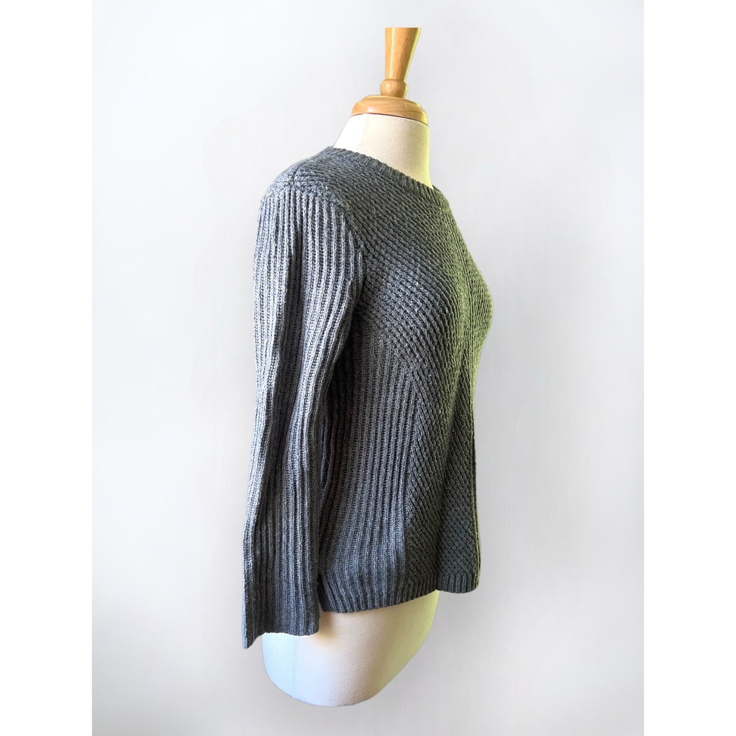 Women's Madewell Gray Cotton Blend Knit Preowned Sweater