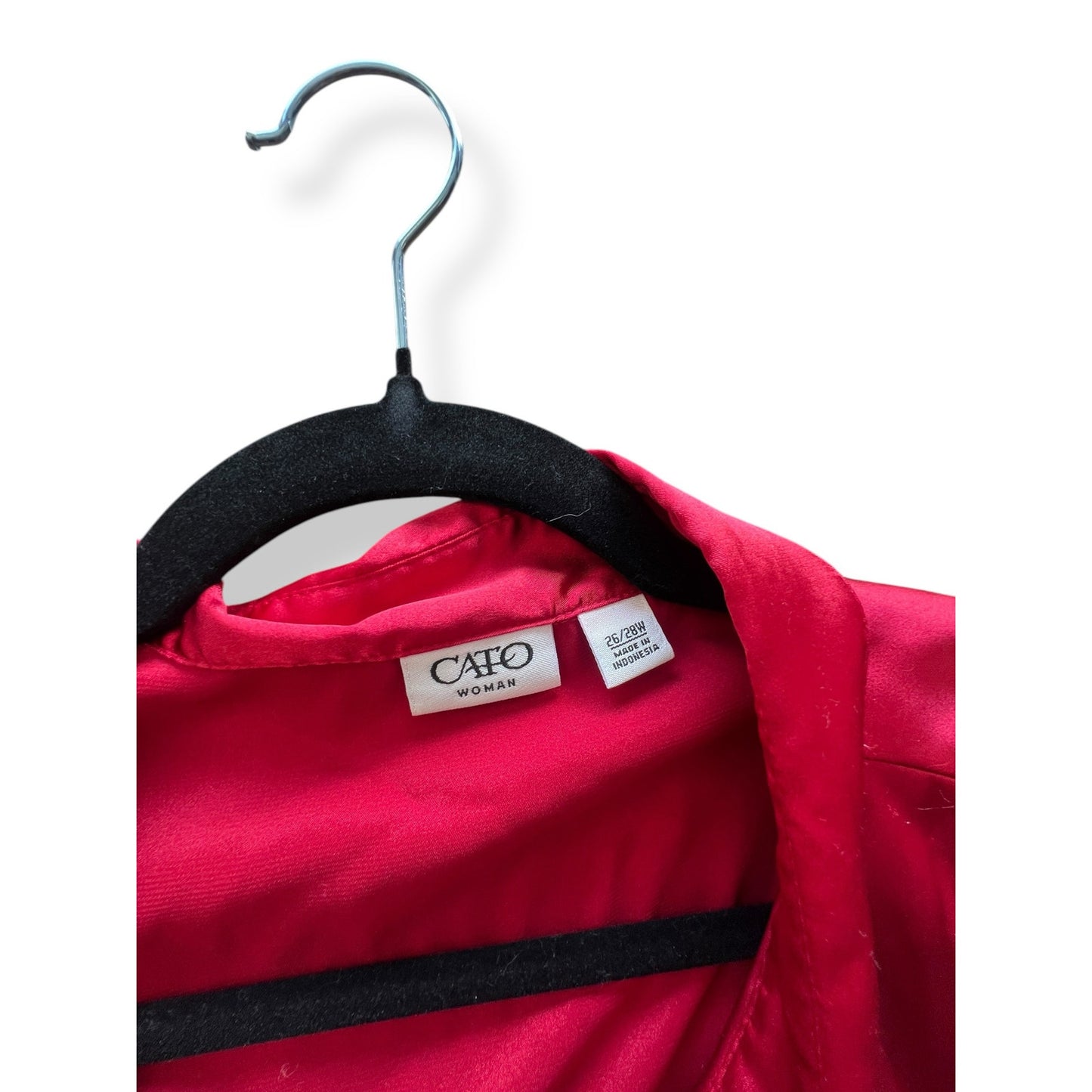 CATO Red Satin Blouse
