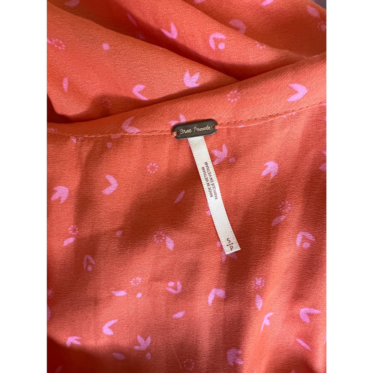 Free People Orange and Pink Tank Top