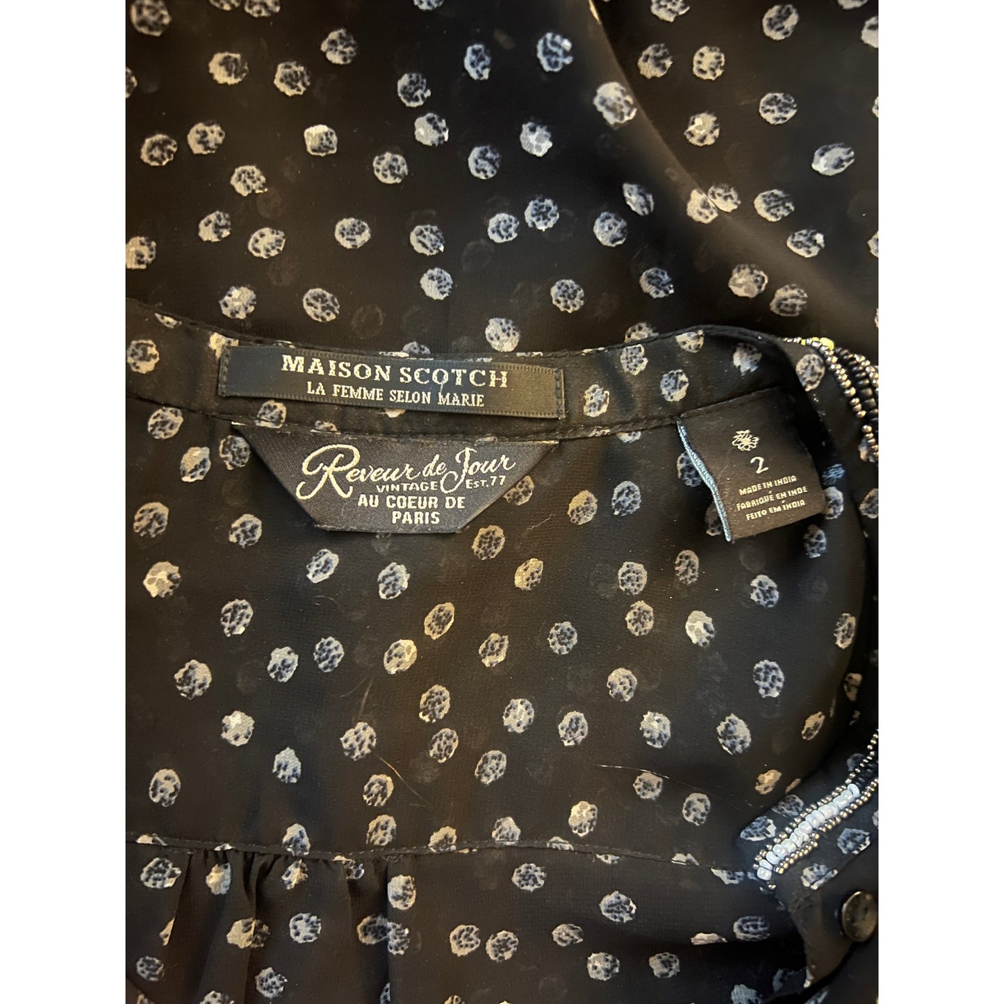 reveur de jour by Maison Scotch | Black Dotted Tank