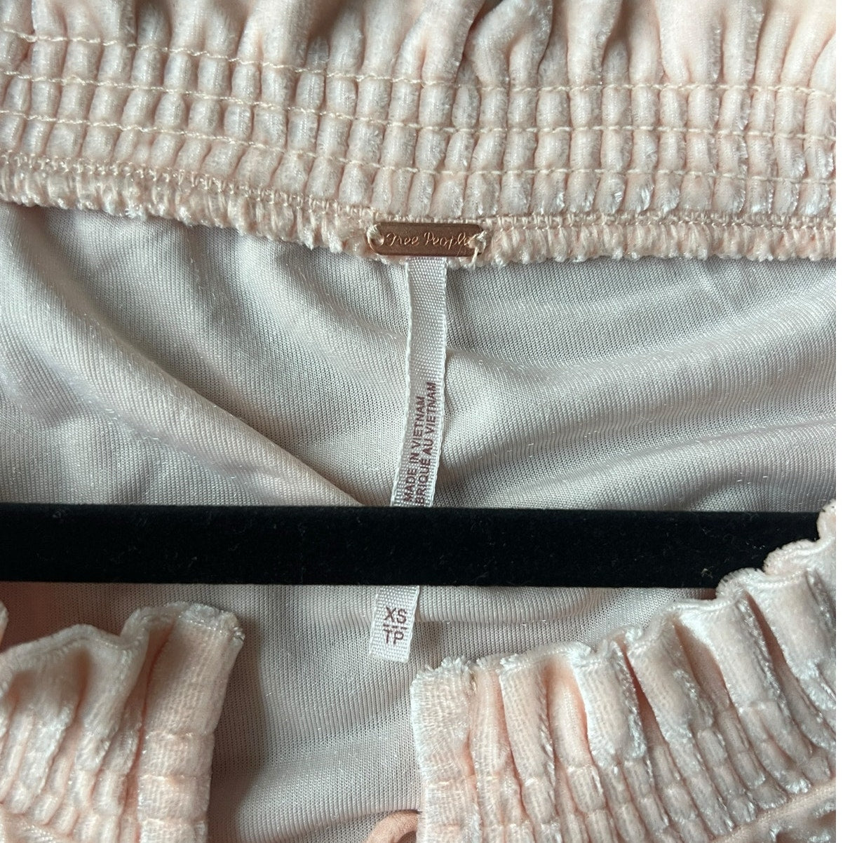 Free People Terese Pink Crushed Velvet Top