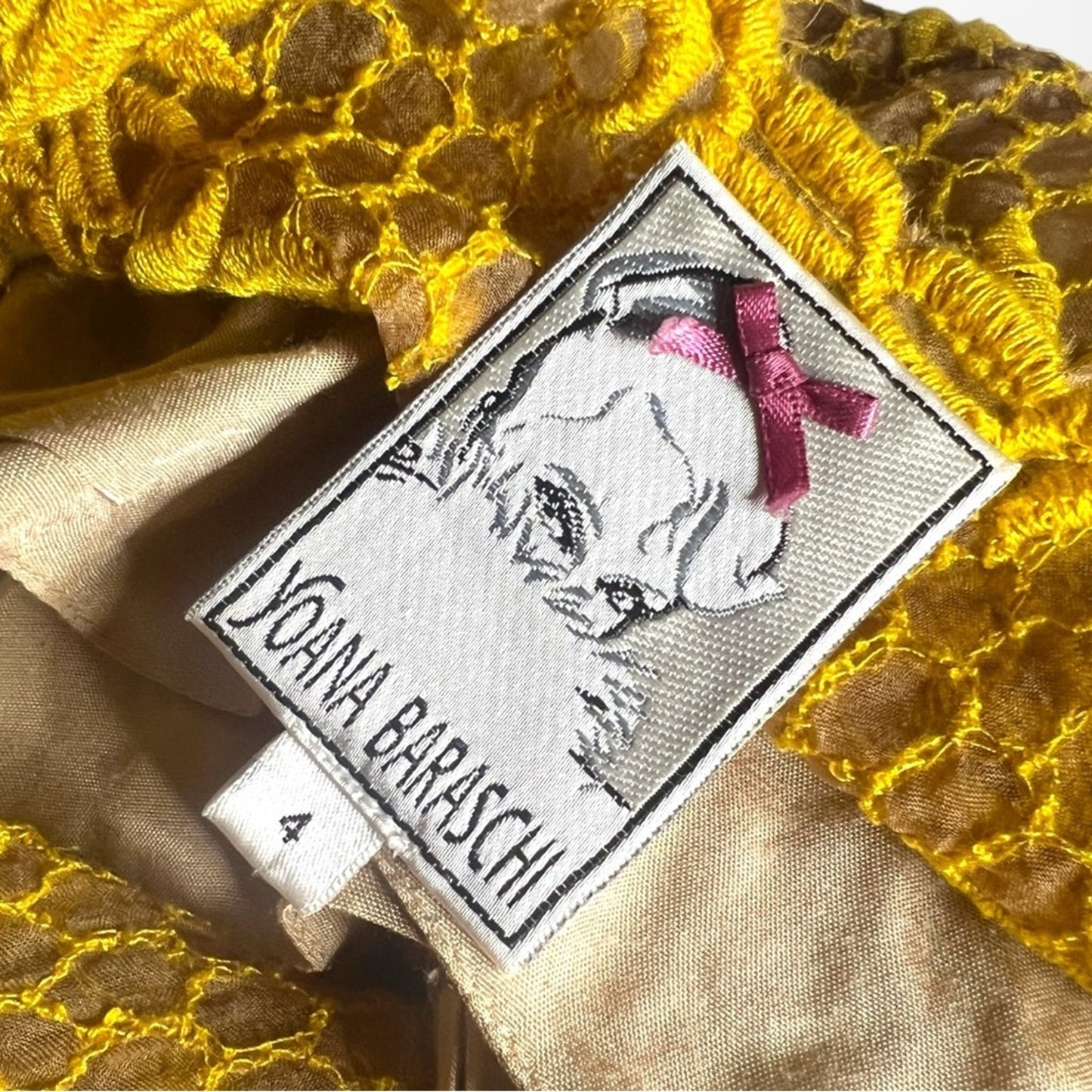 Mustard Anthropologie Honeycomb Lace Dress by Yoana Baraschi Size 4