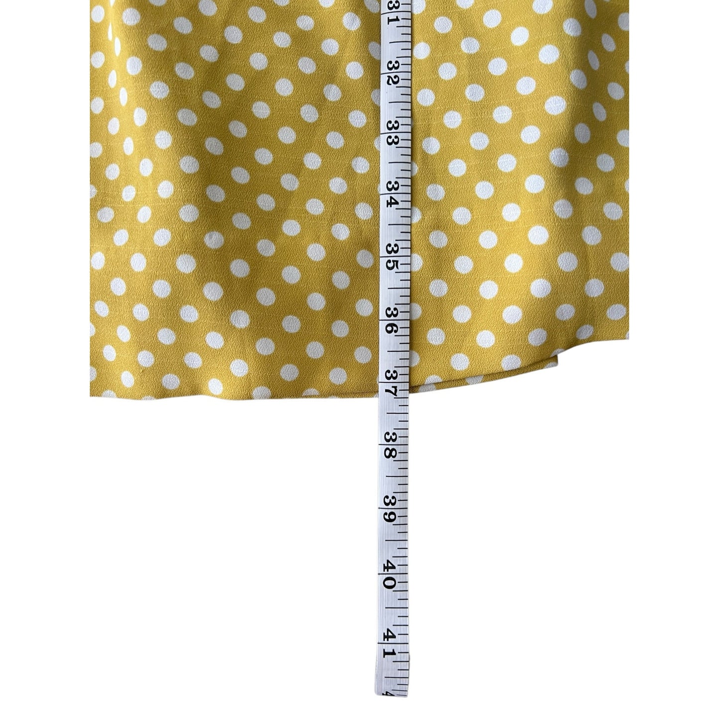Vintage Mustard Yellow Polka Dot Fit & Flare Dress Retro Sleeveless Bow Size 8