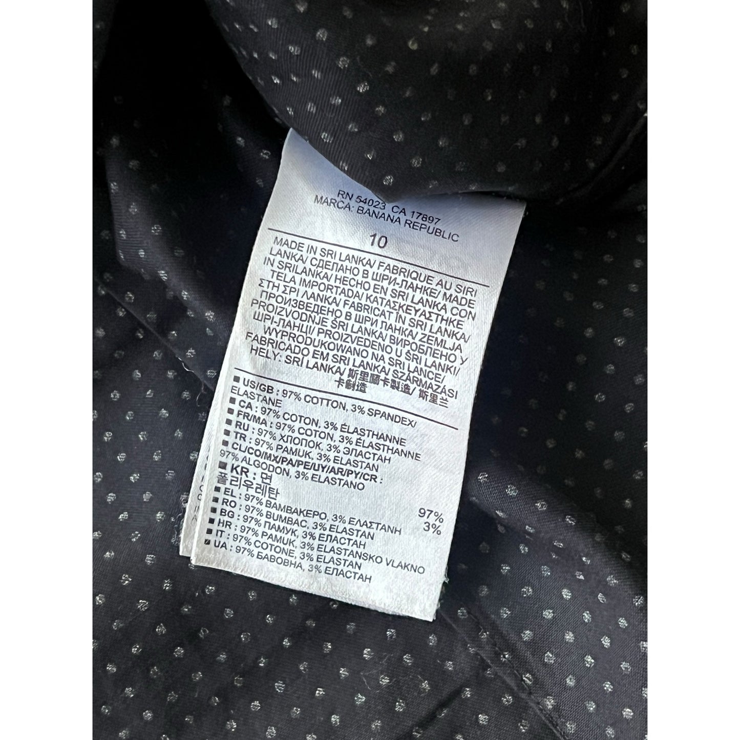 Banana Republic Factory Black and White Polka Dot Button Down
