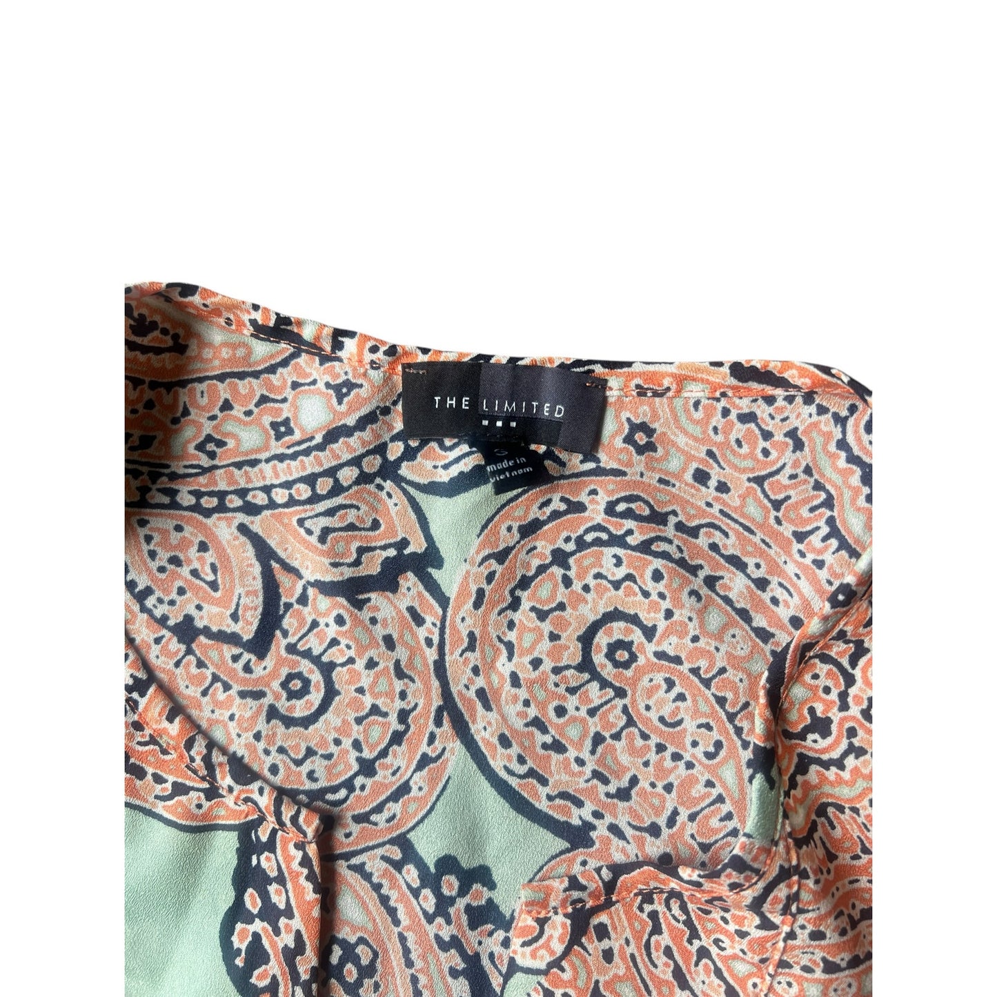 The Limited Factory Blue and Orange Paisley Blouse