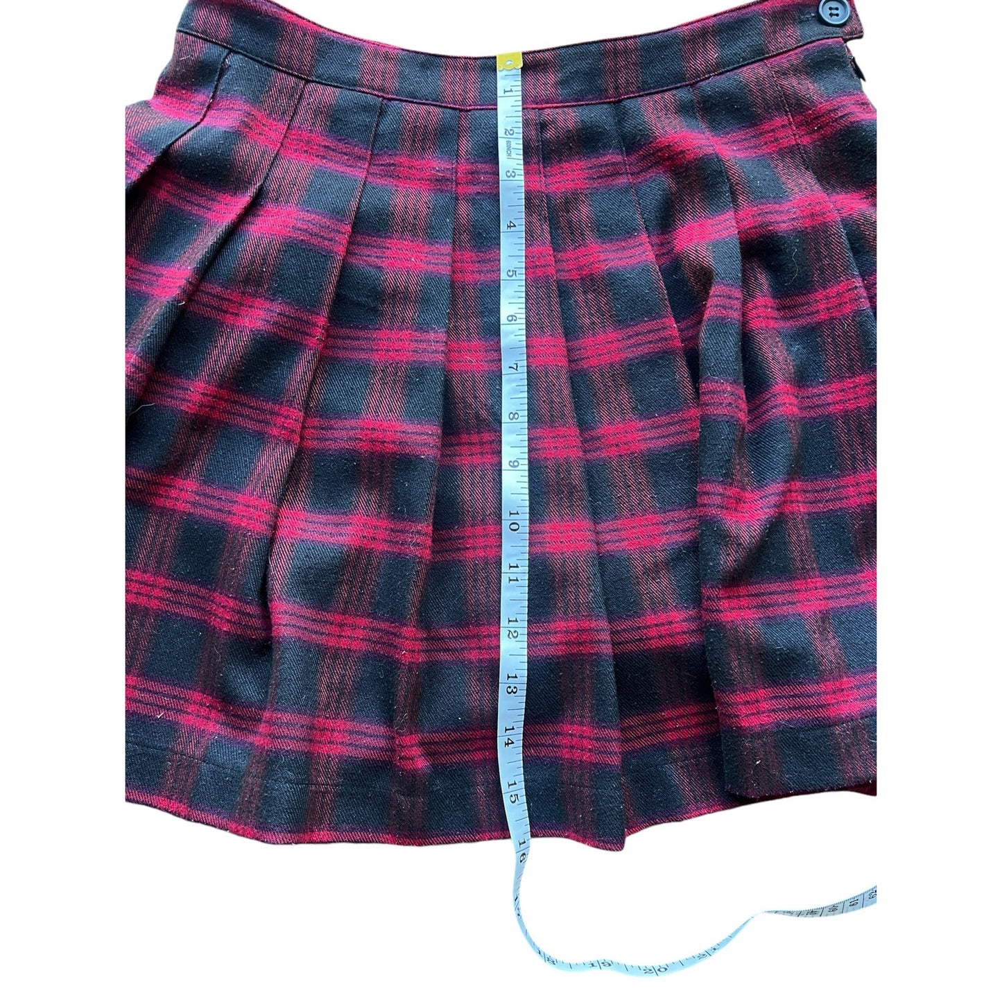 Forever 21 Red and Black Plaid Pleated Mini Skirt