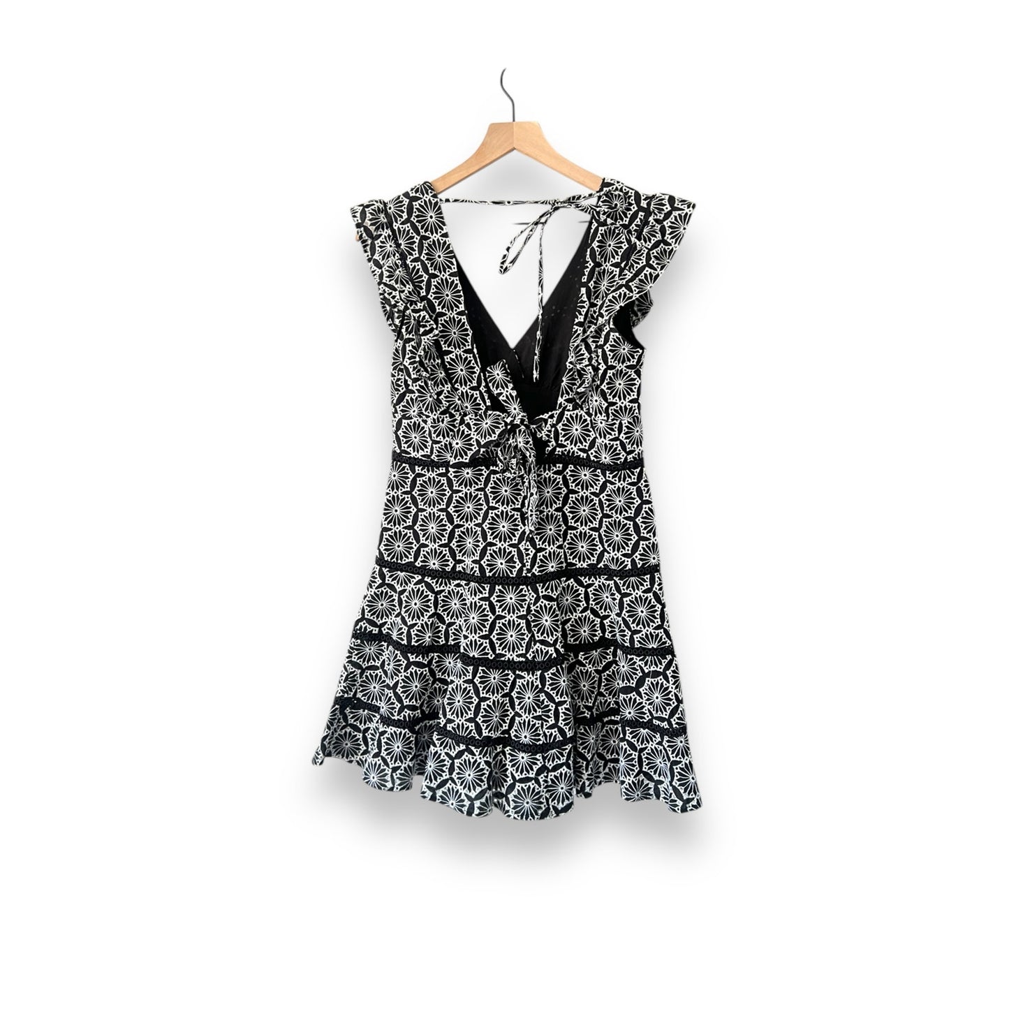 Bardot Black and White Ruffle Dress