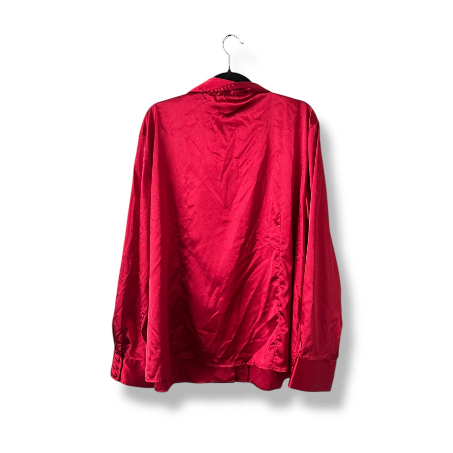 CATO Red Satin Blouse