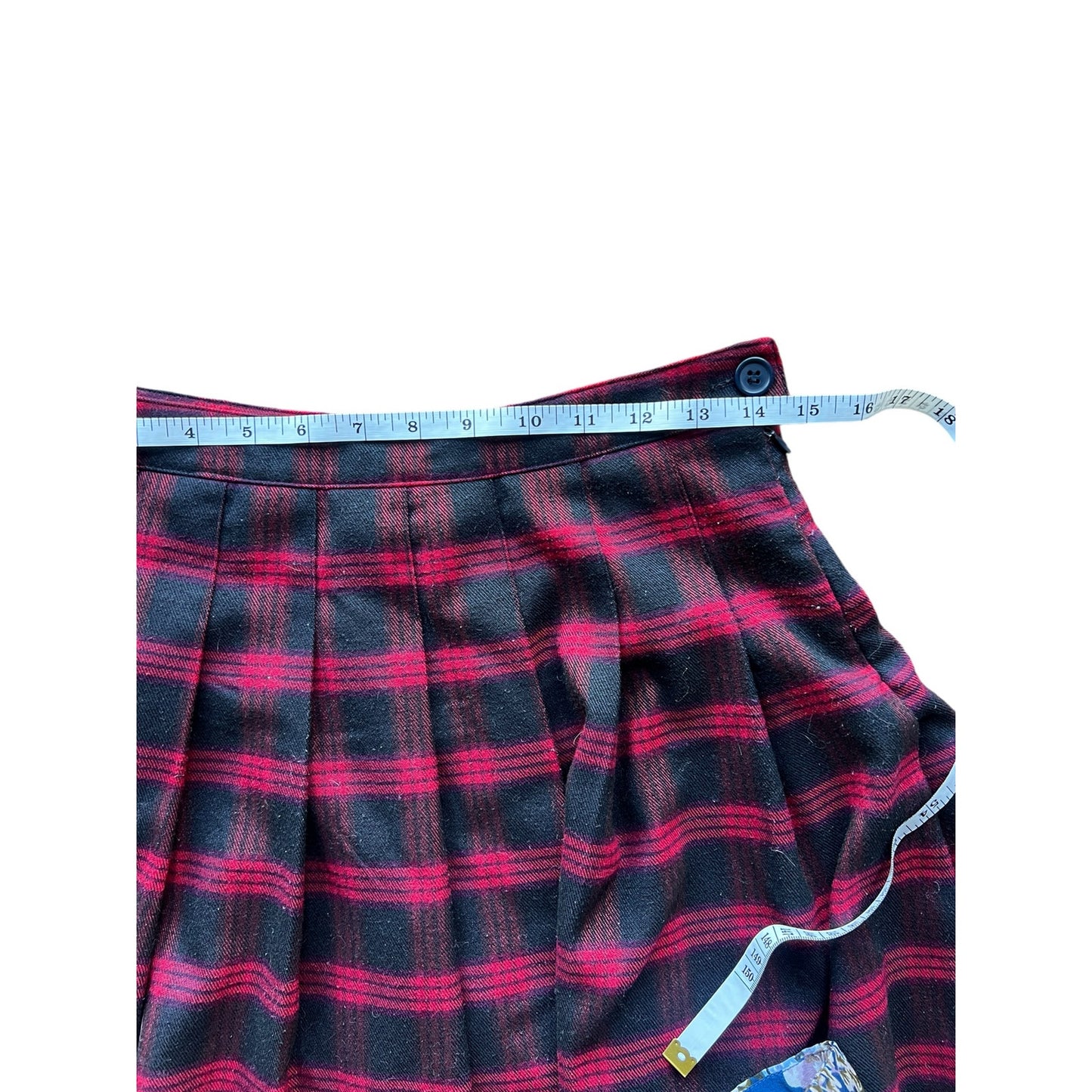 Forever 21 Red and Black Plaid Pleated Mini Skirt