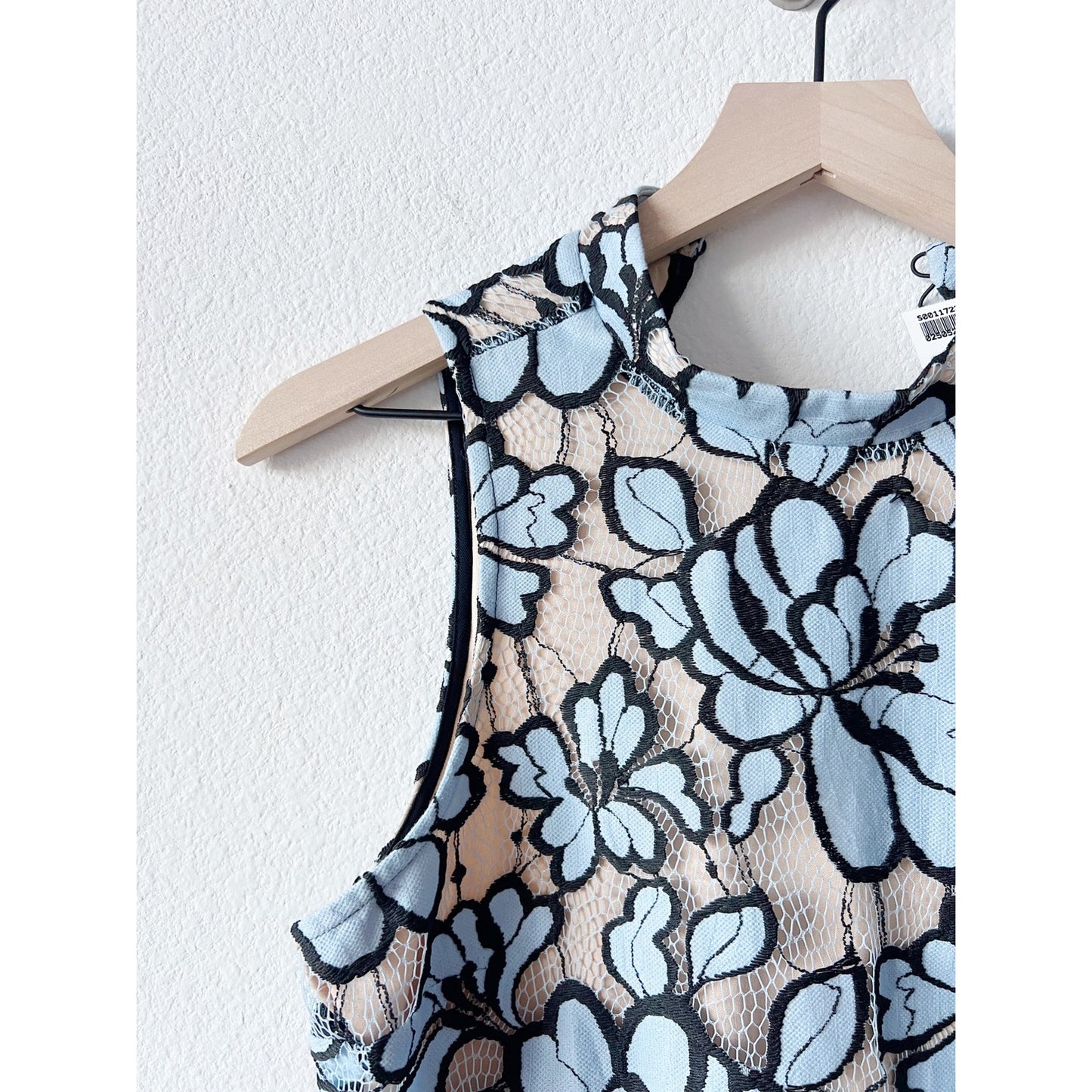 NWT Anthropologie Plenty By Tracy Reese Blue Floral Lace Lin Dress