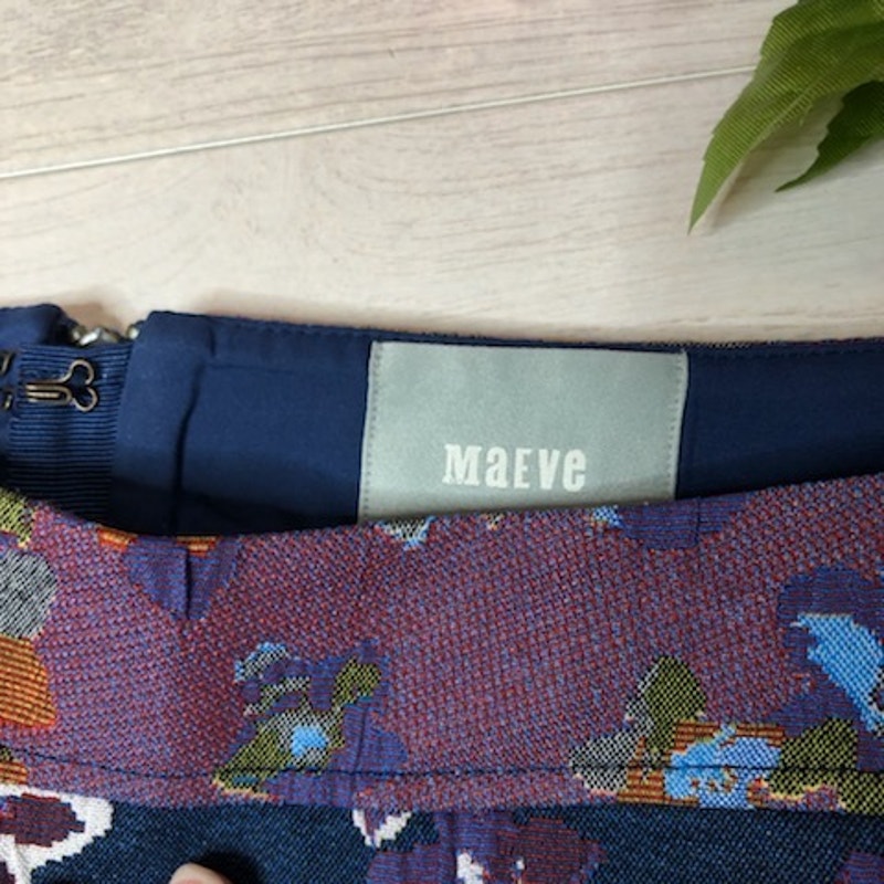 Anthropologie Cardana Maeve Blue Jacquard Floral Pencil Skirt