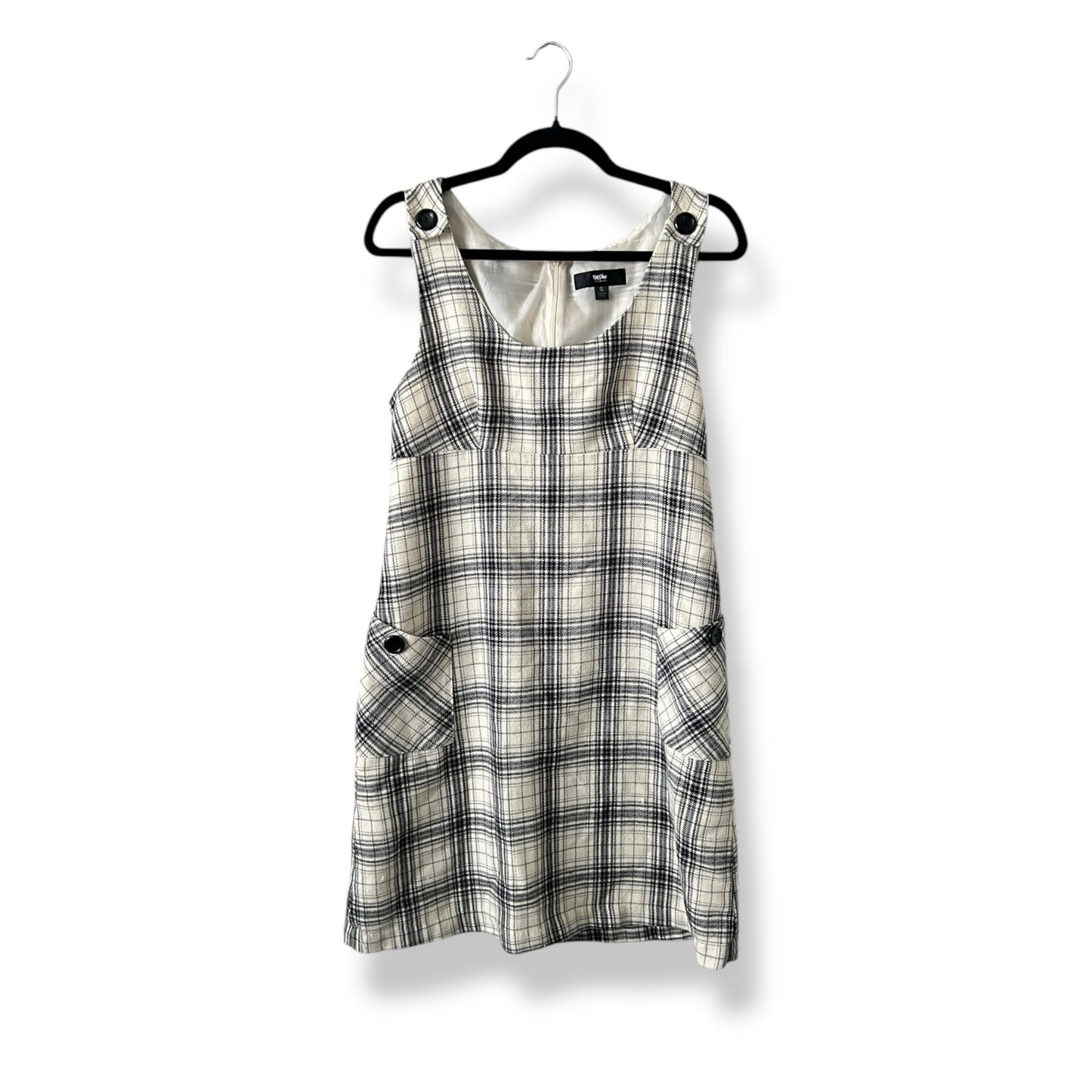 Vintage Y2K Mossimo Pinafore Black and White Plaid Dress
