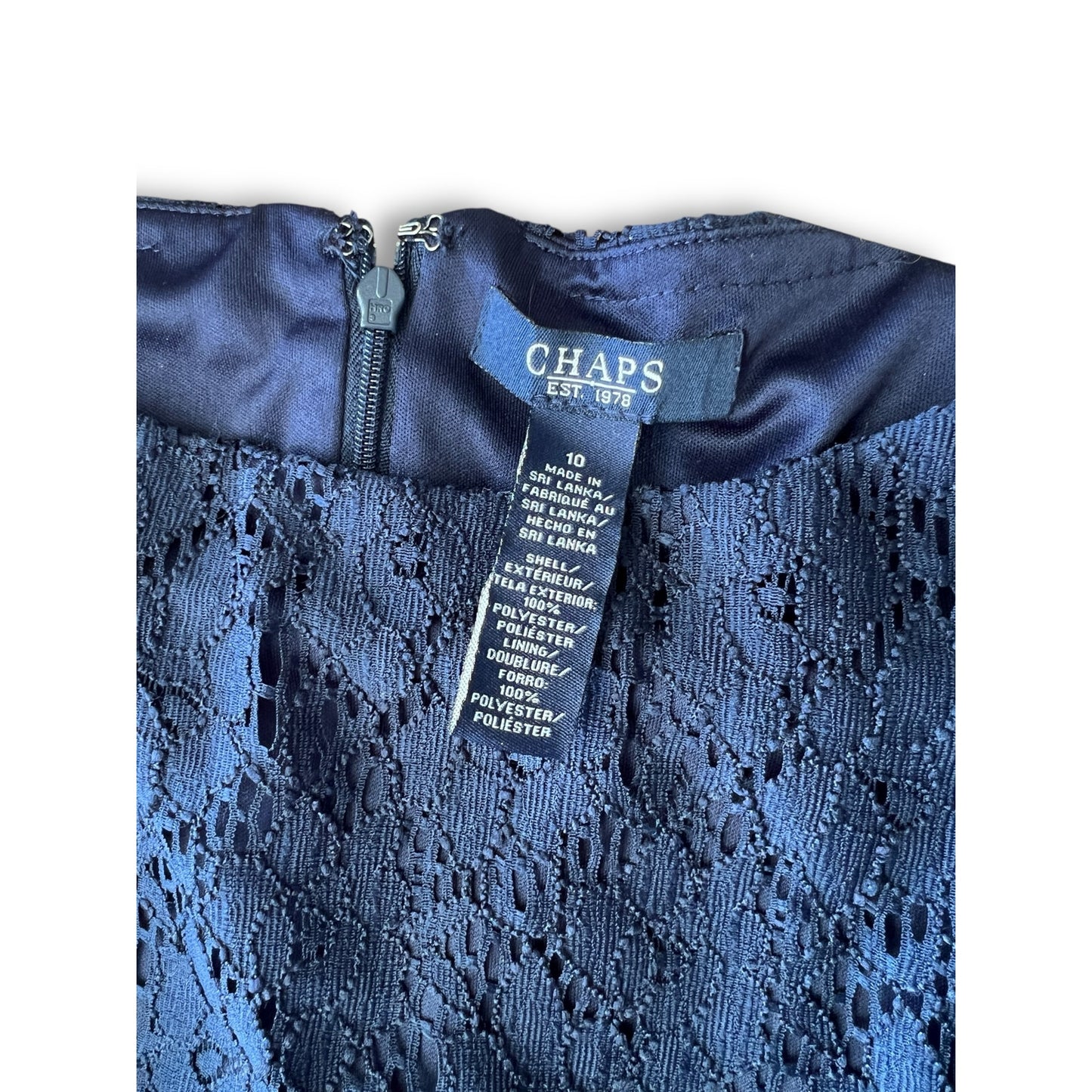 Chaps Blue Lace Sheath Dress