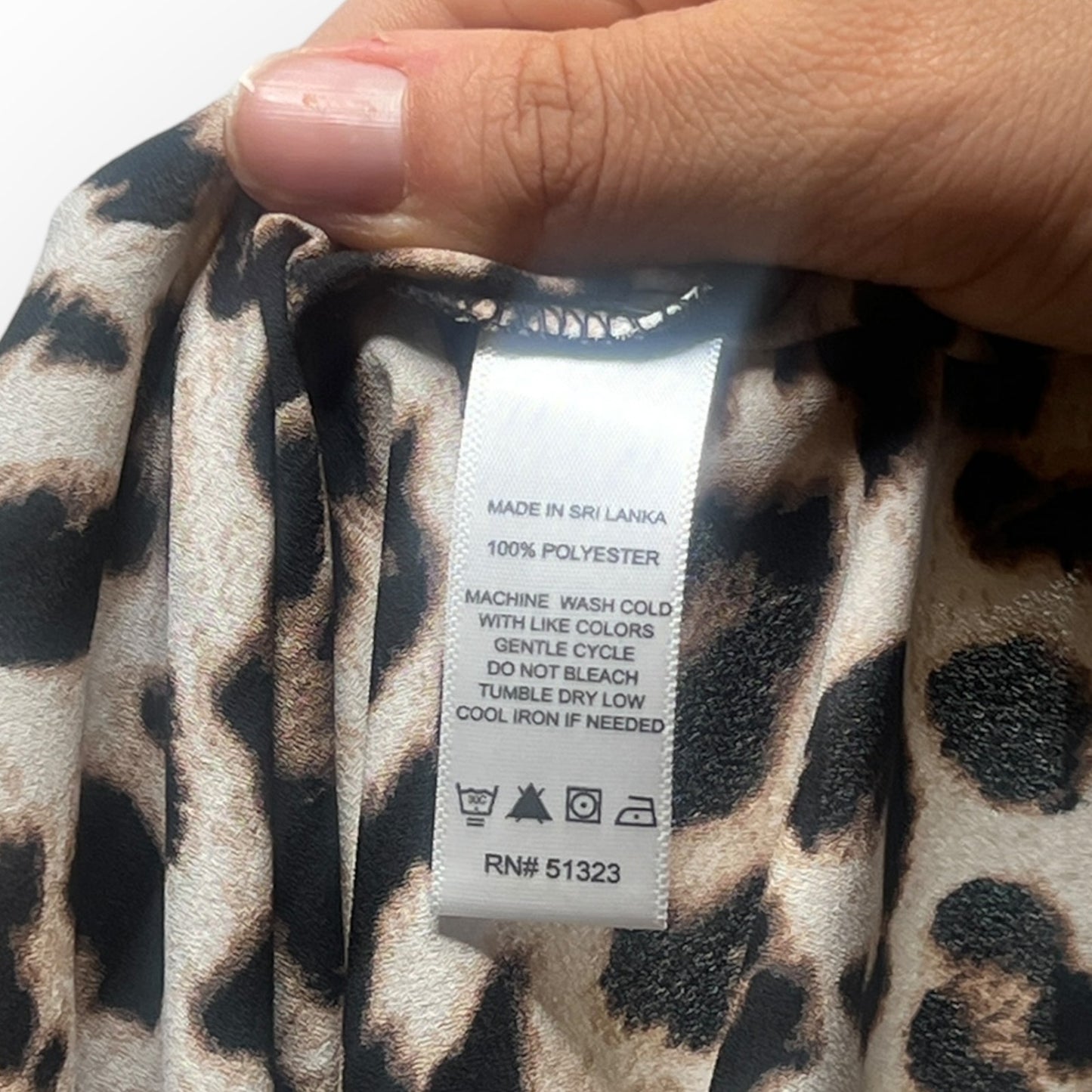 1.State Leopard Print Faux Wrap Surplice Puff Sleeve Blouse