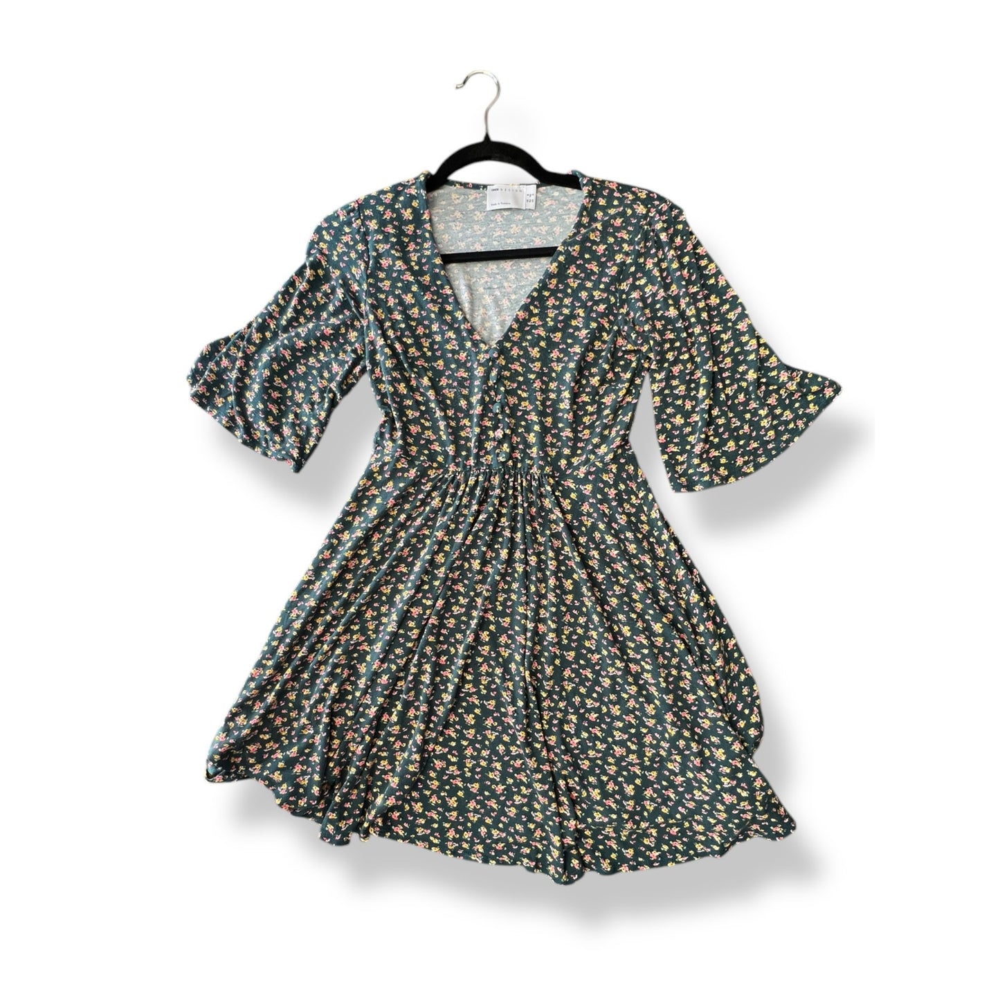 ASOS Green Ditsy Floral Circle Skirt Dress