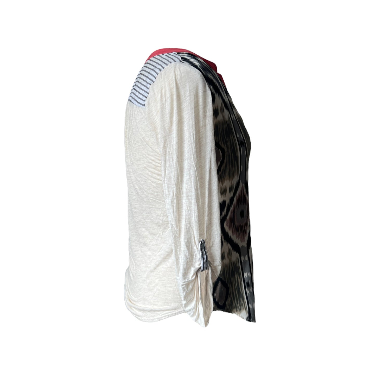Tiny Gray and White Ikat Top