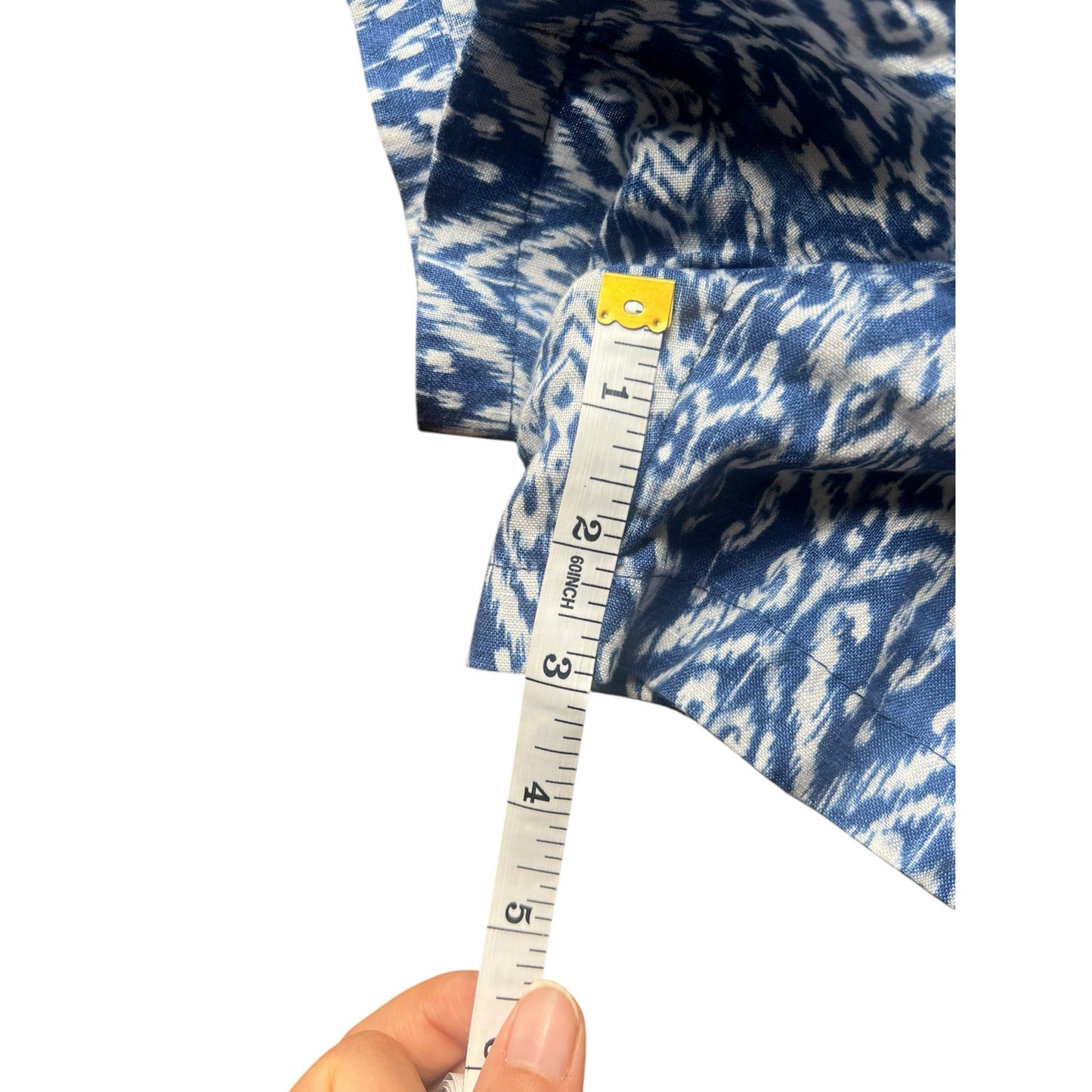 NWT Cynthia Rowley Abstract Ikat Blue Linen Shorts