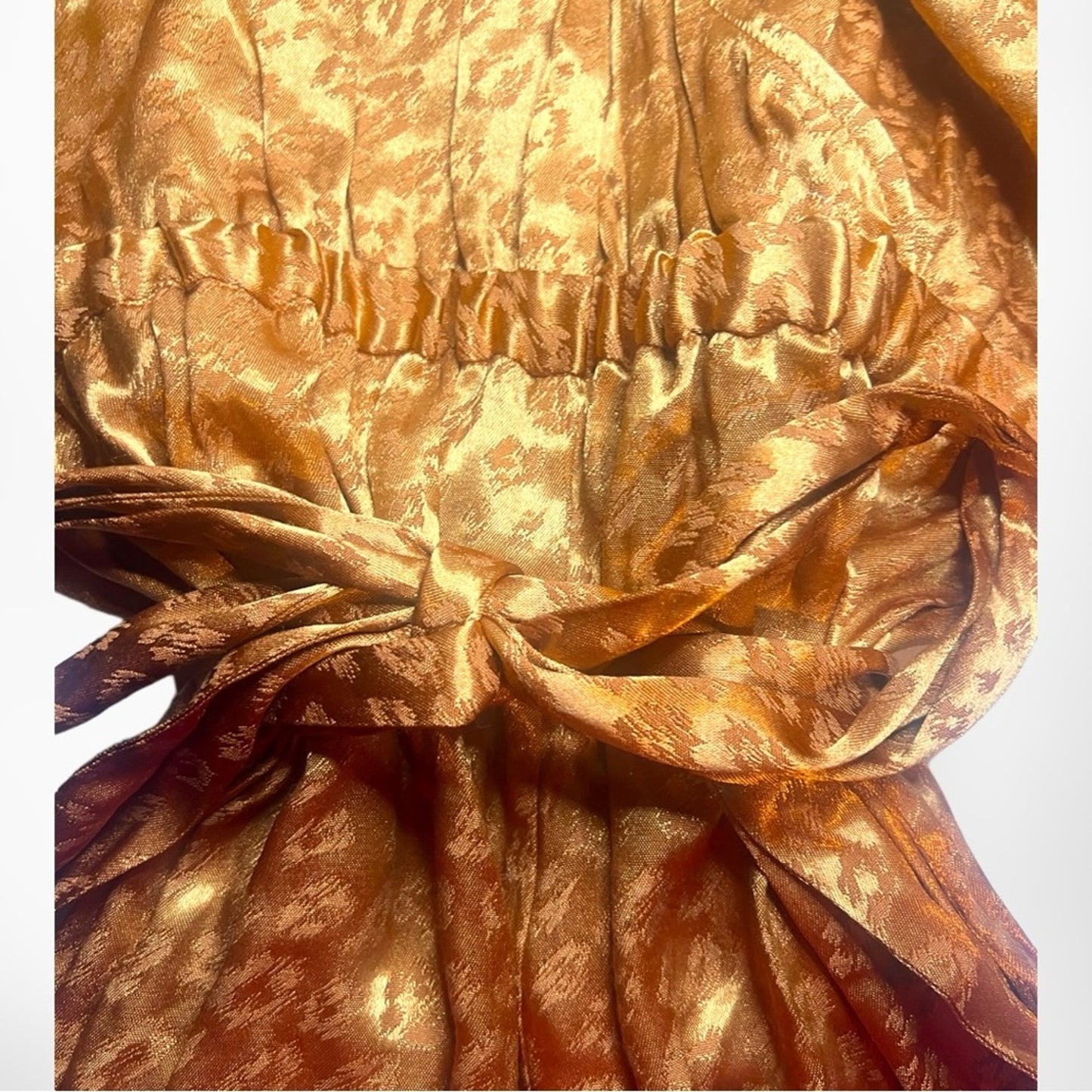 Joie Revolve Copper Animal Print Satin Jumpsuit Size S