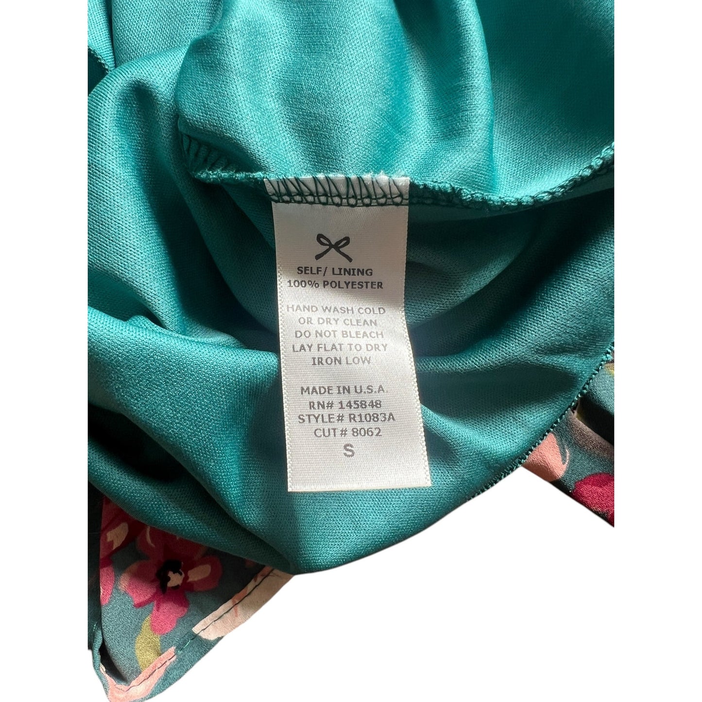 Everly Teal Floral Long Sleeve Romper - Size Small