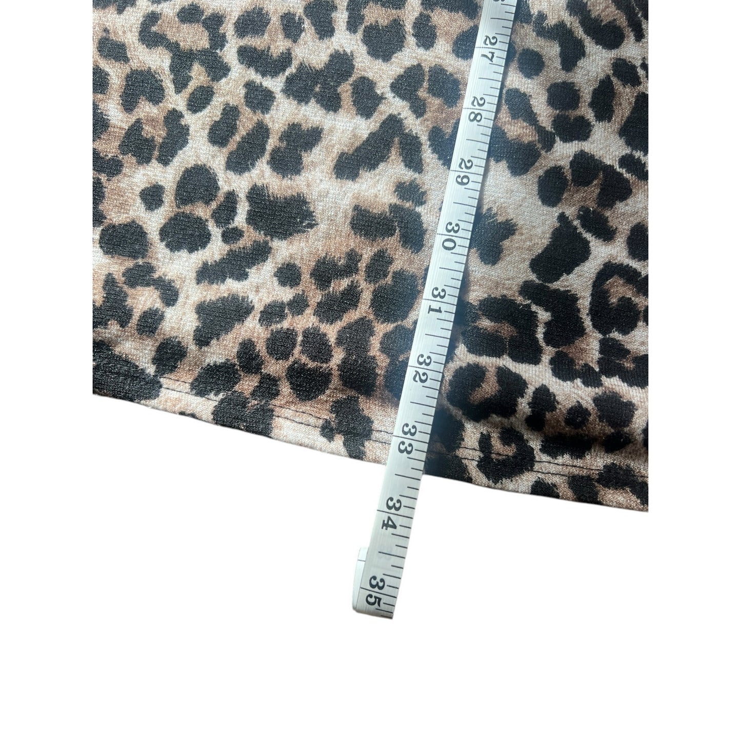 MTS Brown and Black Leopard Print Long Sleeve Swing Dress
