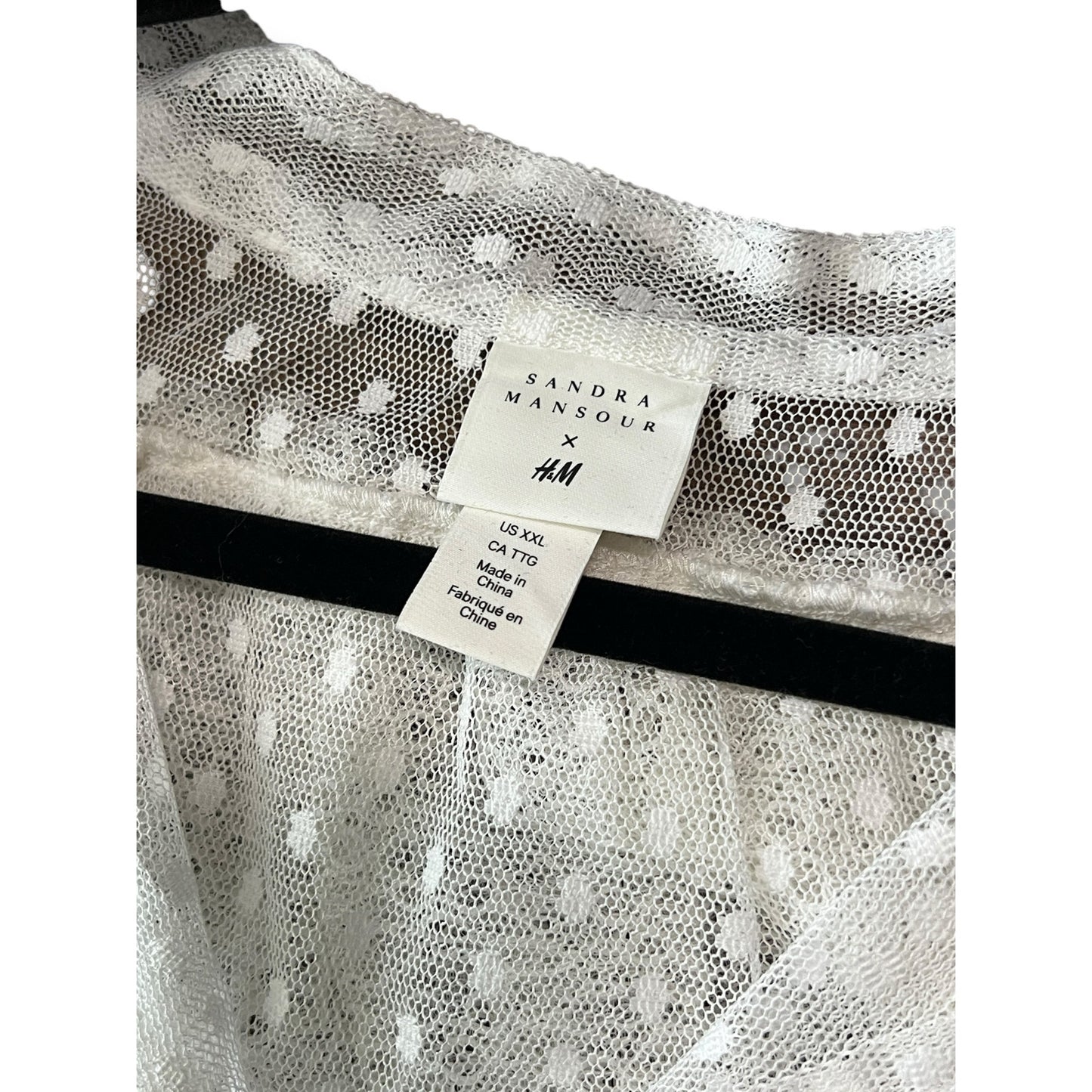 Sandra Mansour x H&M Lace Sheer Ruffled Blouse