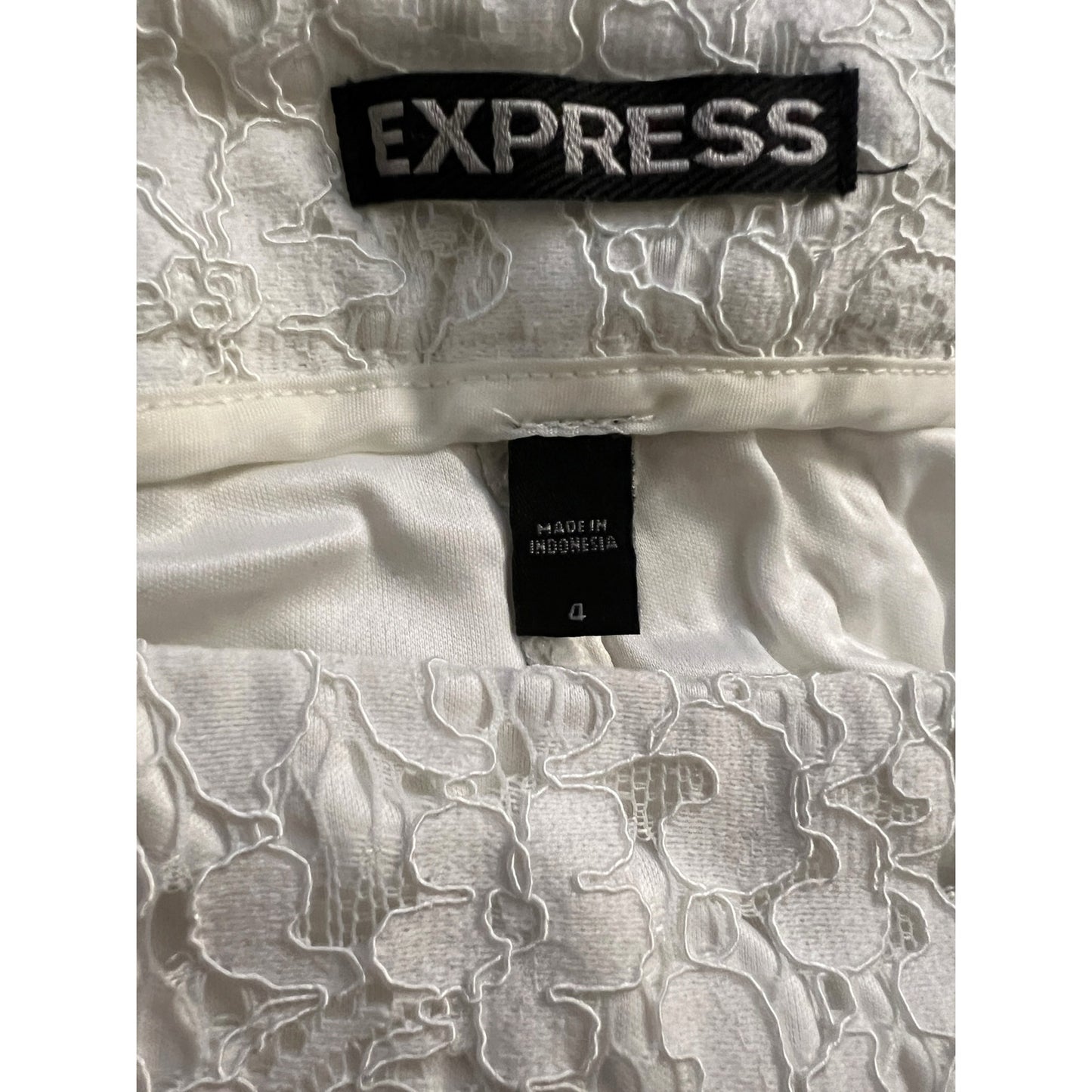 Express White High Waisted Lace Shorts
