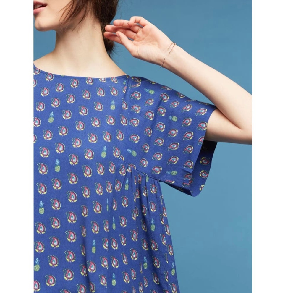 Anthropologie Maeve Milla Paisley Pineapple Shirt