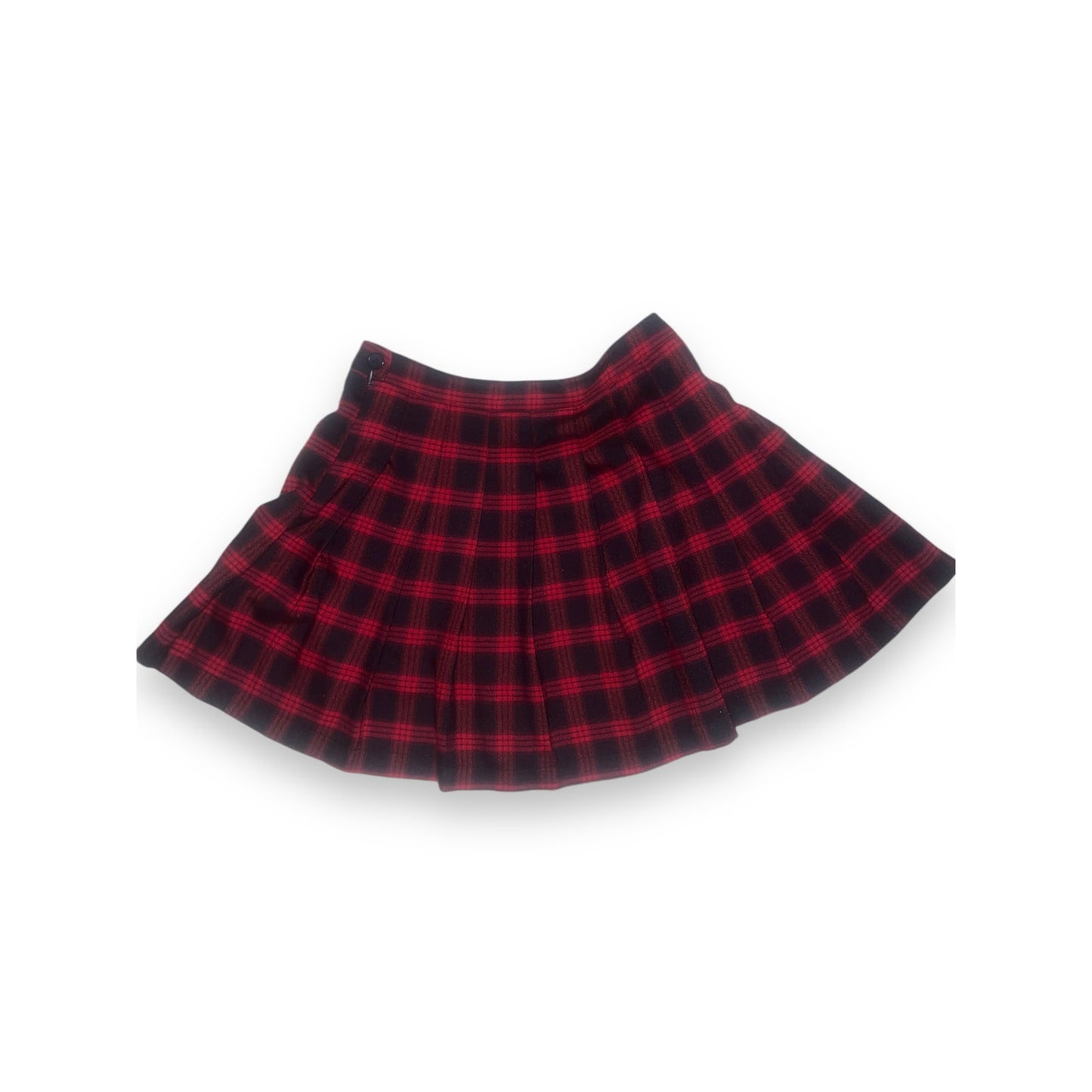 Forever 21 Red and Black Plaid Pleated Mini Skirt