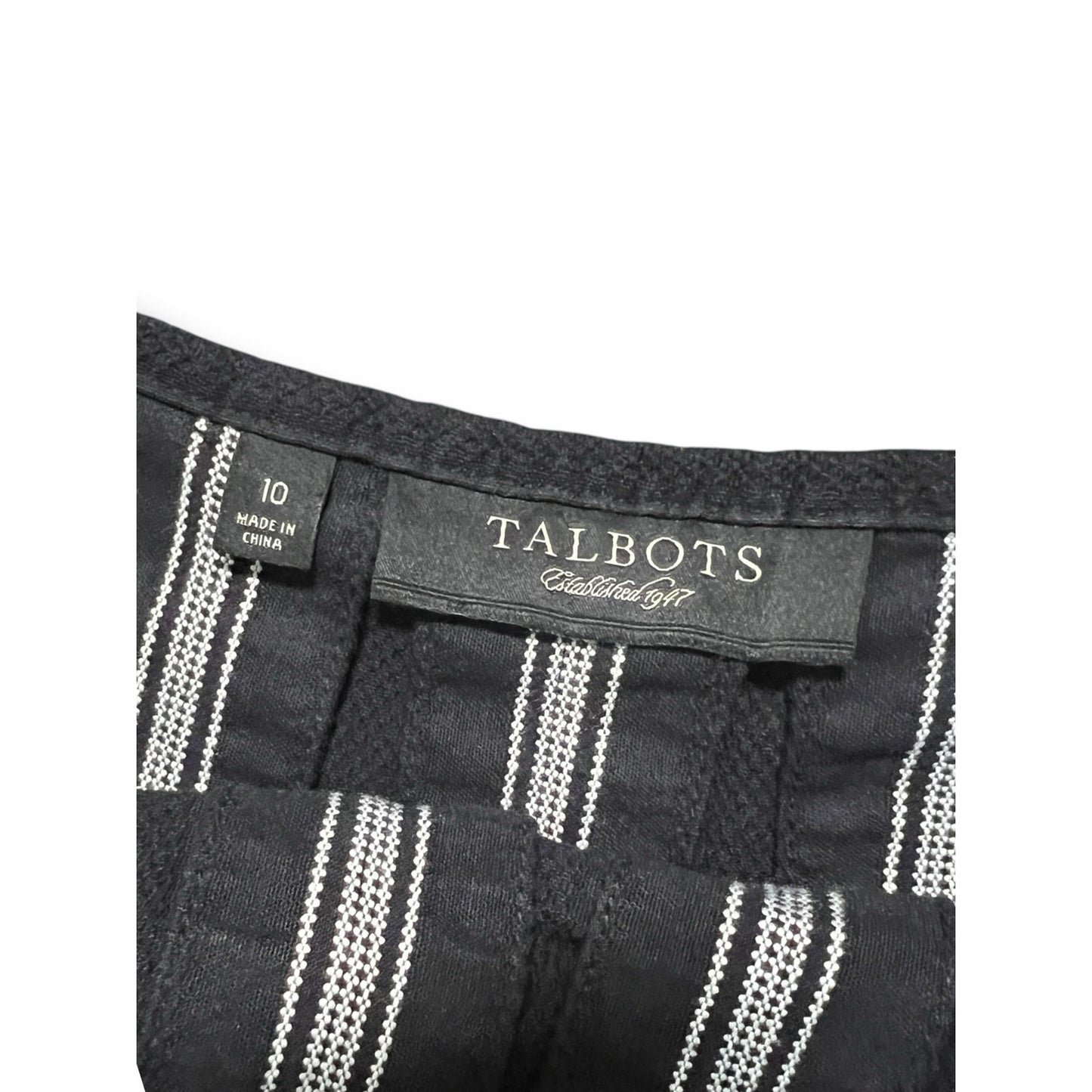 Talbots Embroidered Black A Line Skirt Size 10
