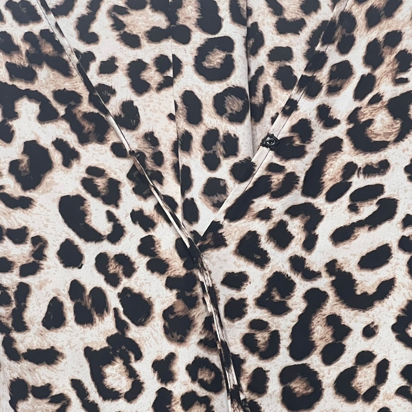 1.State Leopard Print Faux Wrap Surplice Puff Sleeve Blouse